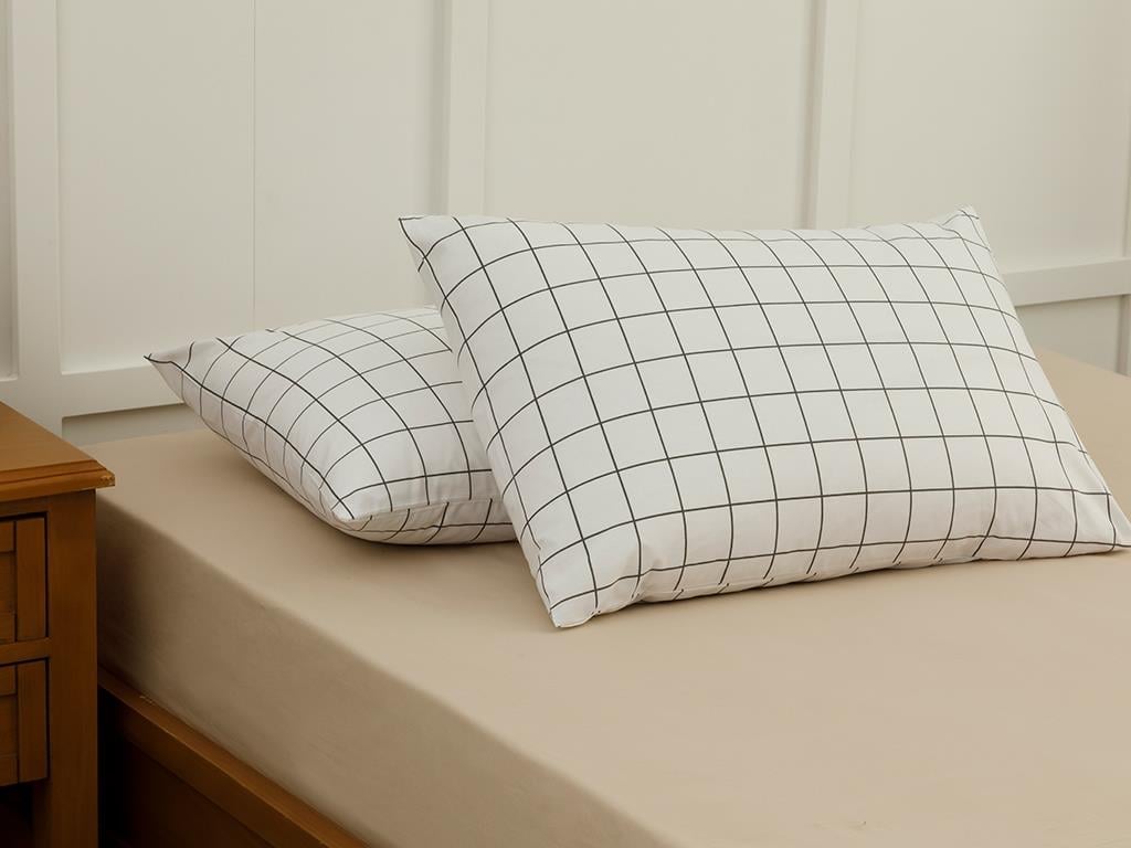 Plain Check Kombin Cottony Set 2  FAȚĂ DE PERNĂ 50x70 cm White