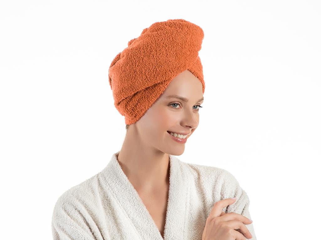 Plain Cottony Hair Cap Standart Orange,