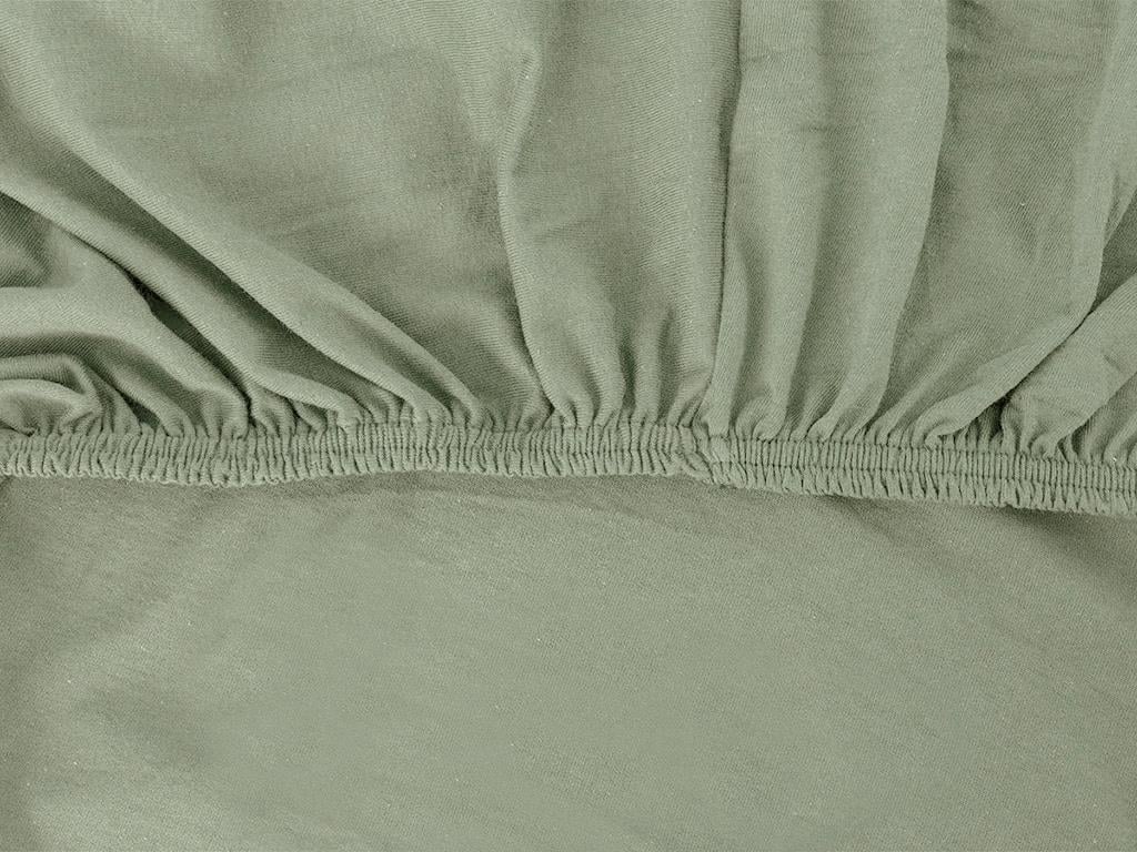 Plain Cottony King Size Fitted Sheet 180x200 cm Dark Green.