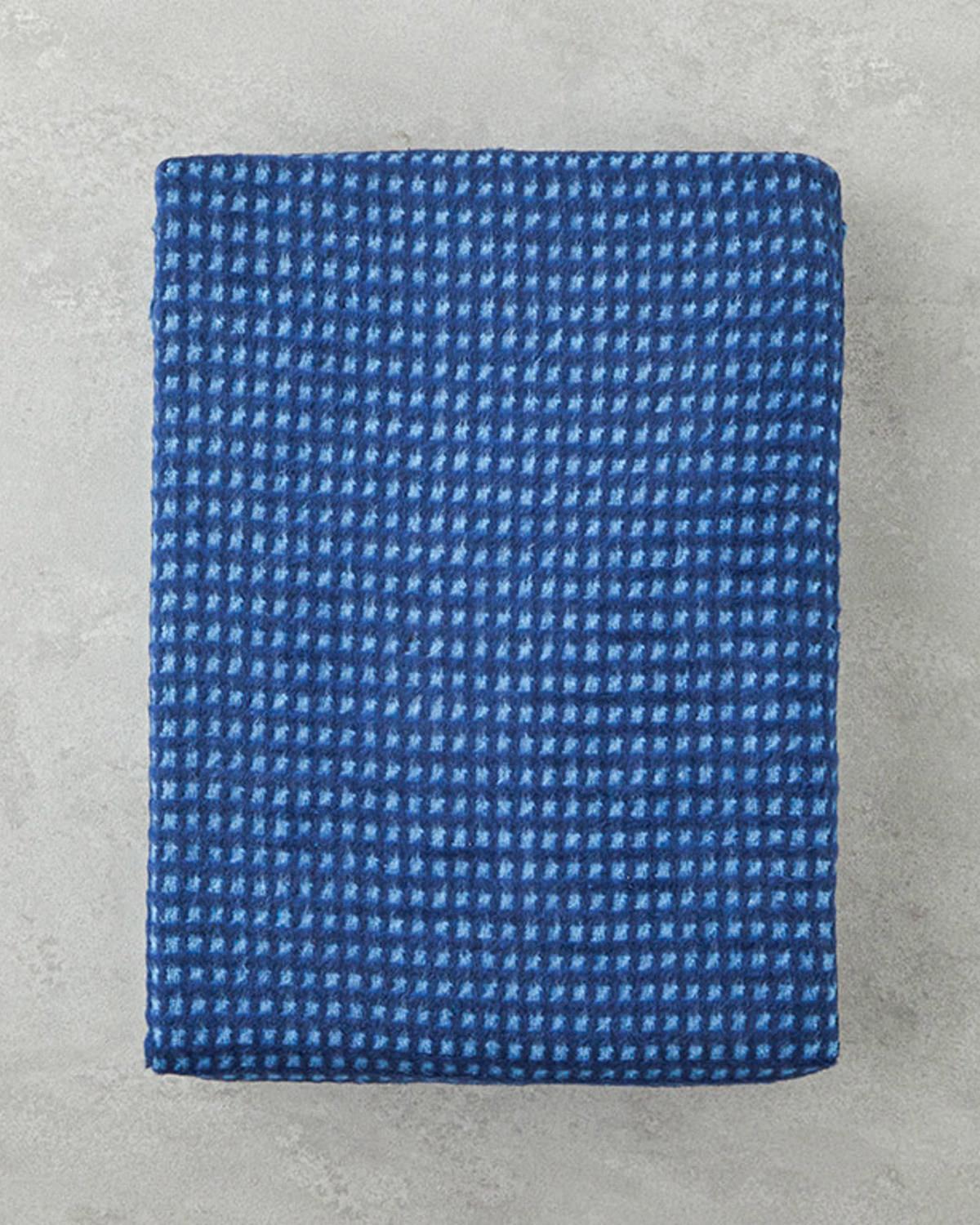 Plain Cu Bumbac Waffle Pătură Televizor 110x170 cm. Bleumarin - Albastru
