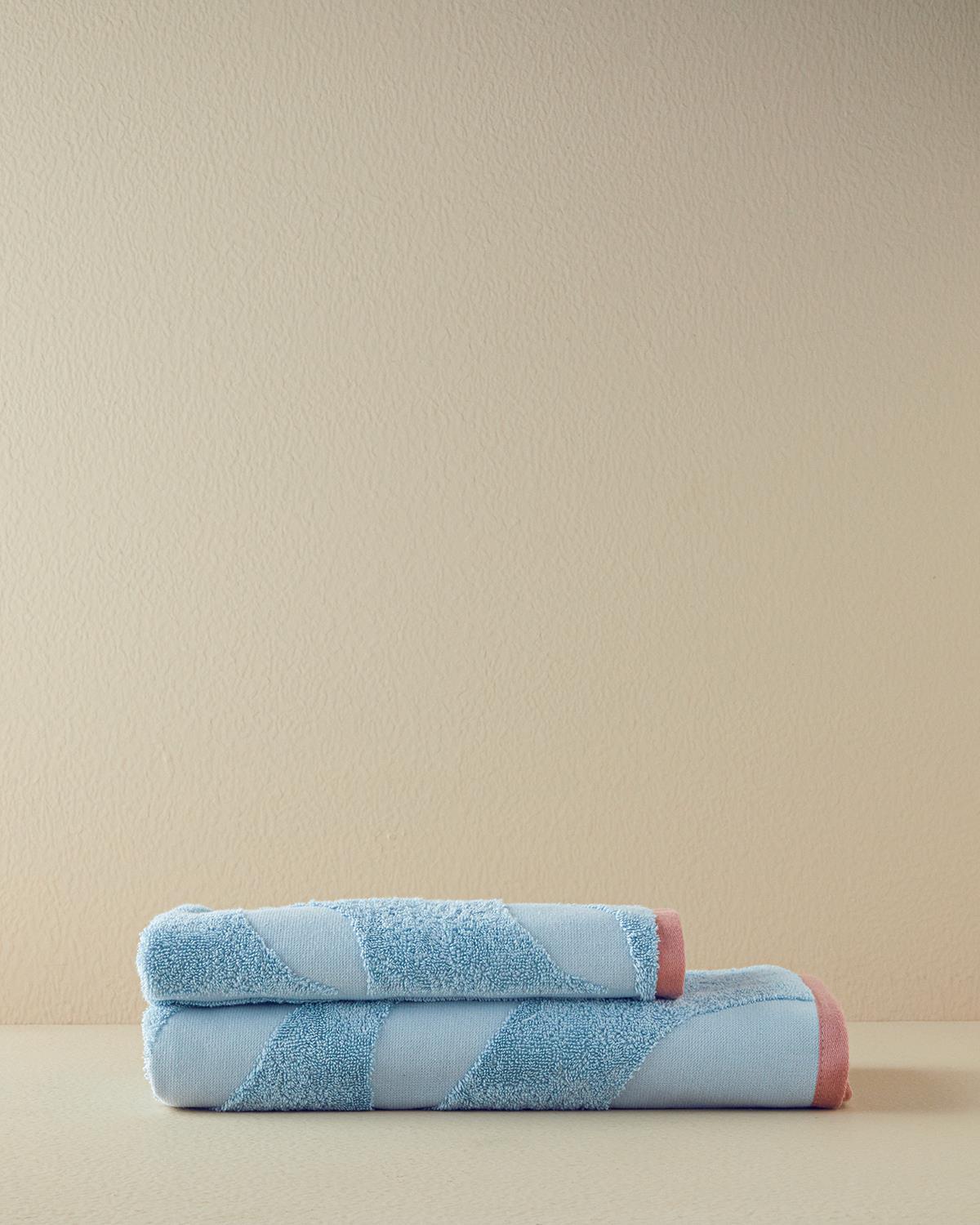 Prosop de baie, Mix Duo, bumbac-poliester, 70x140 cm, bleu