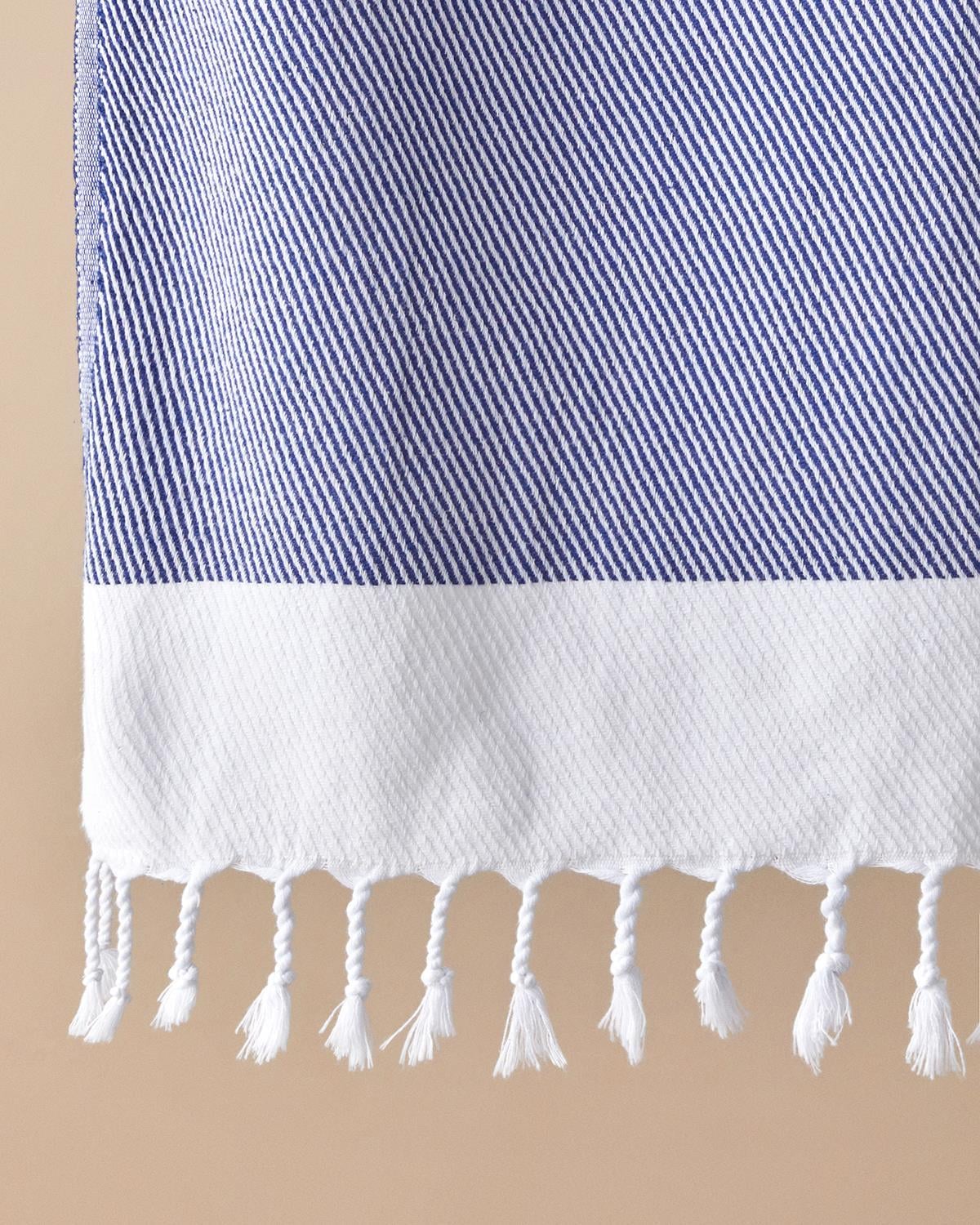 Diagonal Cottony Peshtemal 90x150 cm Dark Blue
