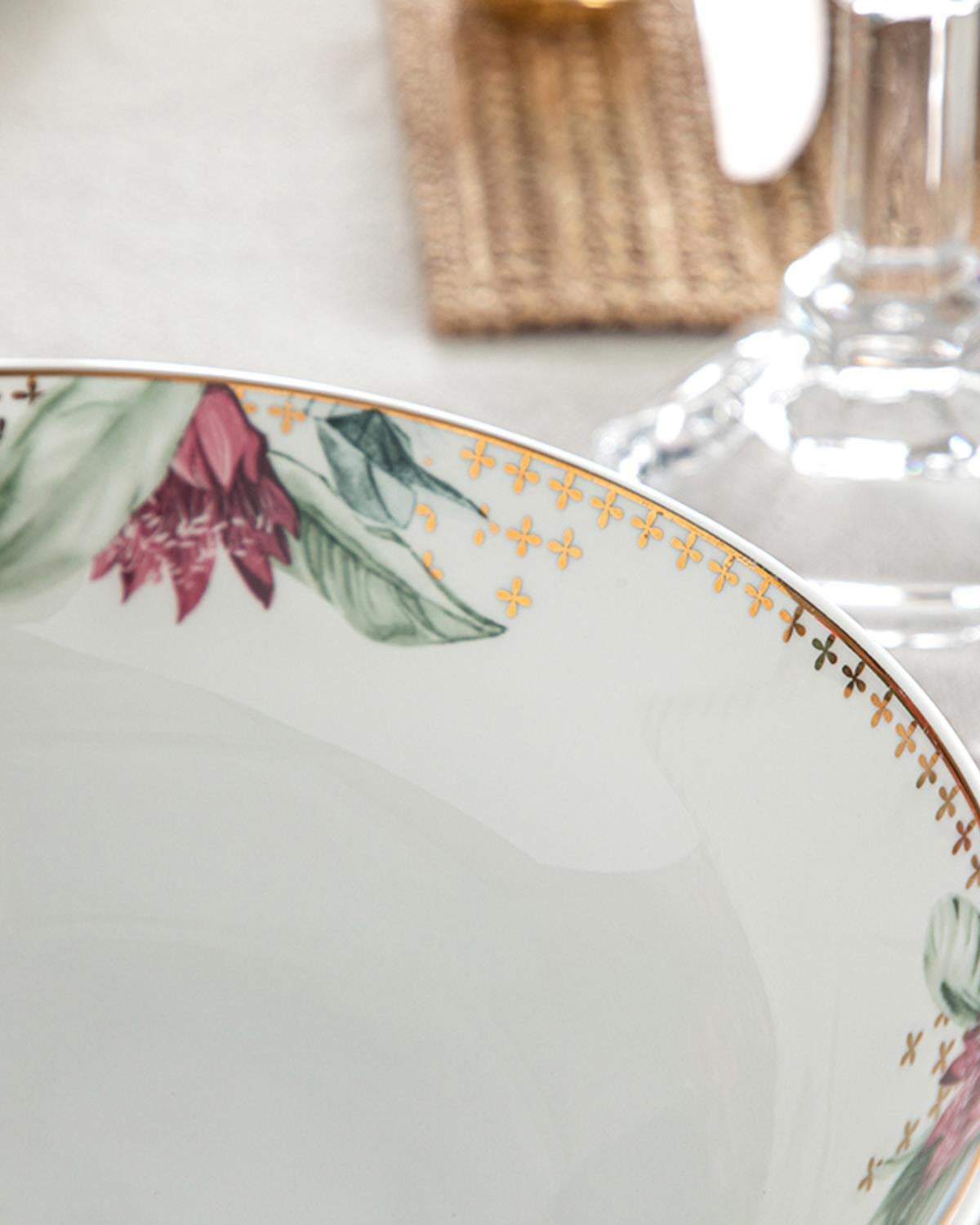 Protea New Bone China Salad Bowl 25 cm Pınk