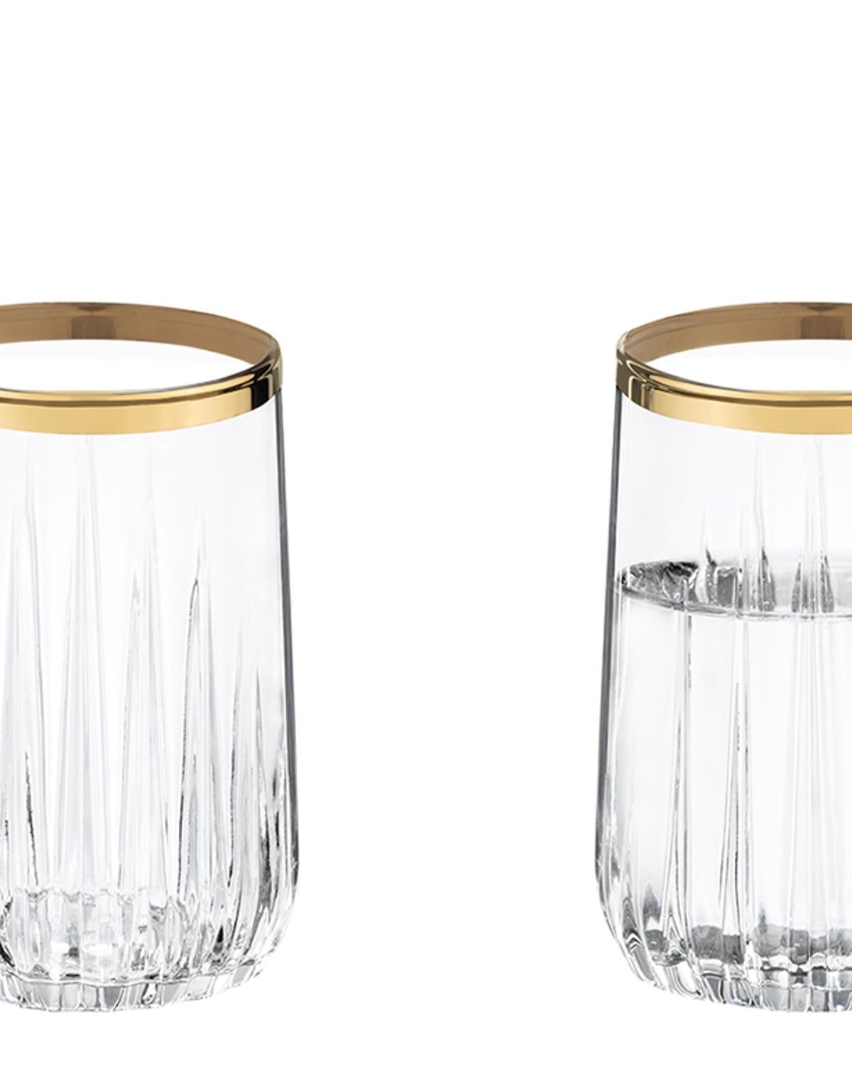 Puget Glass 6 Set Served with Coffee Water Glass 135 ml Gold