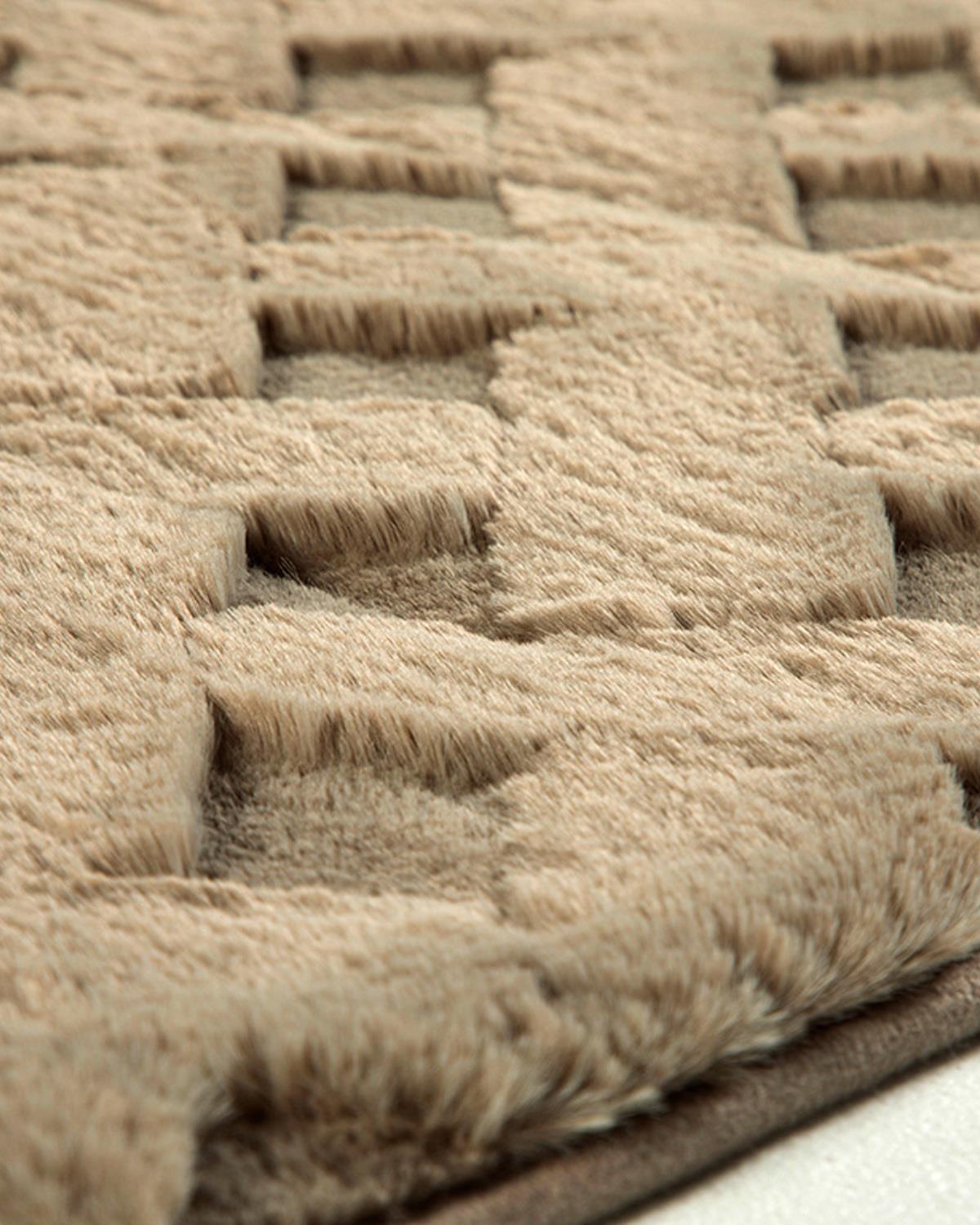 Rabbit Grid Covor, Poliester, 80*150 Cm, Gri Deschis