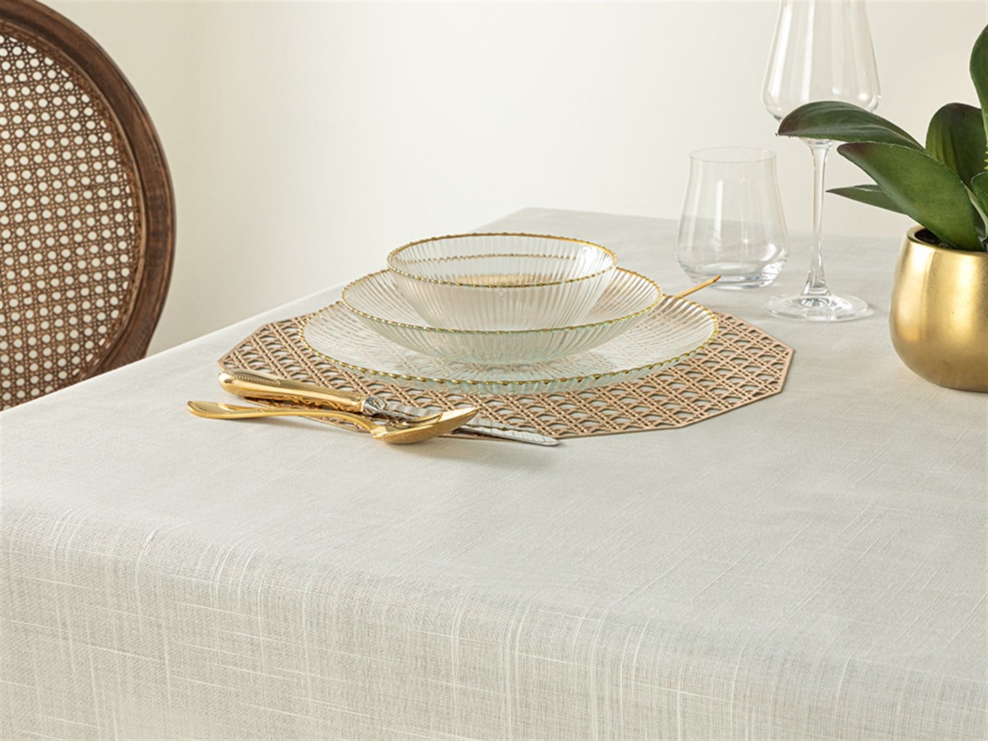 Rabec de # Linen 150x200 cm Aur alb.