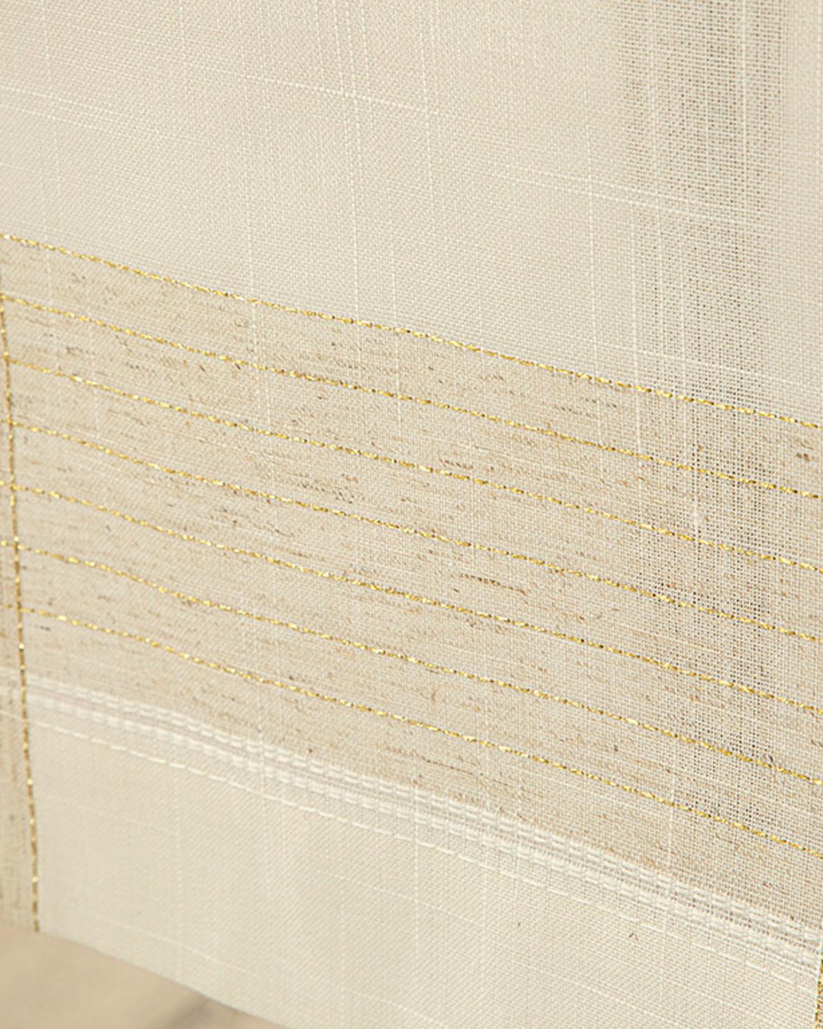 Rabecca 5% Linen 95% Polyester Linen Runner 45x140 cm White-Gold