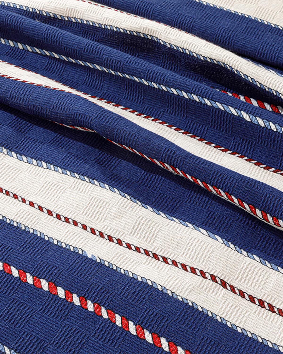 Rope Marine Imprimat Double Pătură De Vară 200x220 cm Bleumarin