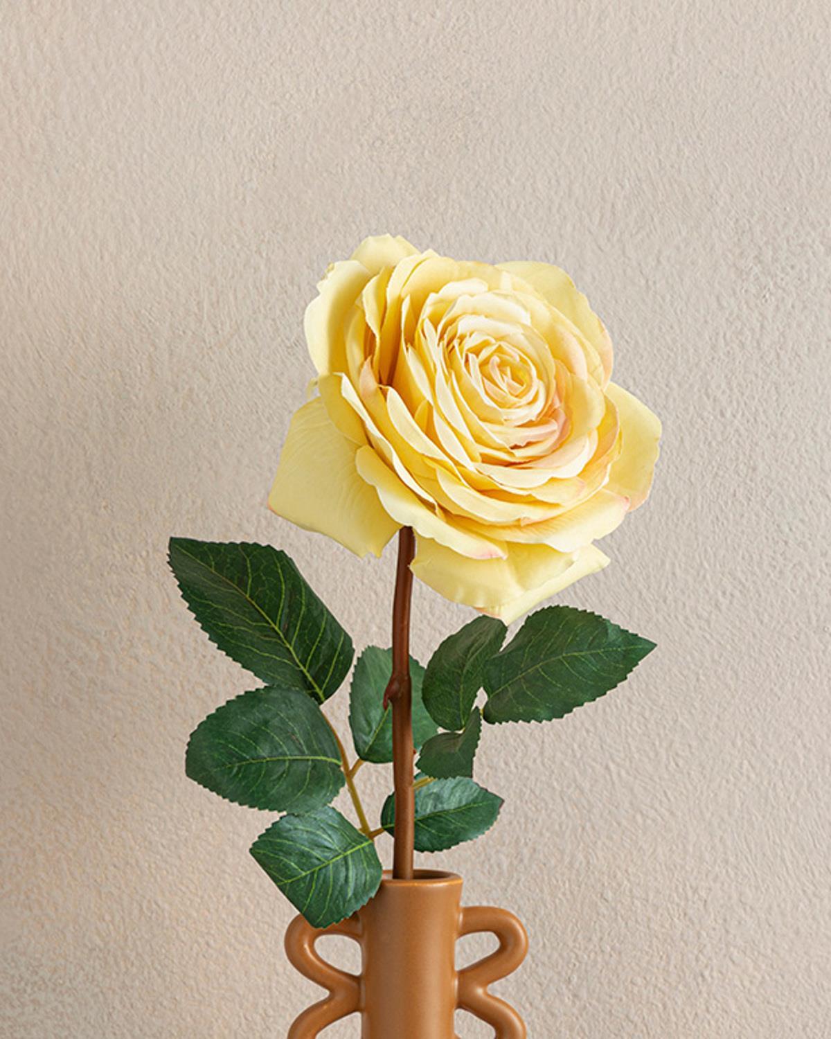 Rosalie Plastic Artificial Flower - One Pc 65 cm Yellow