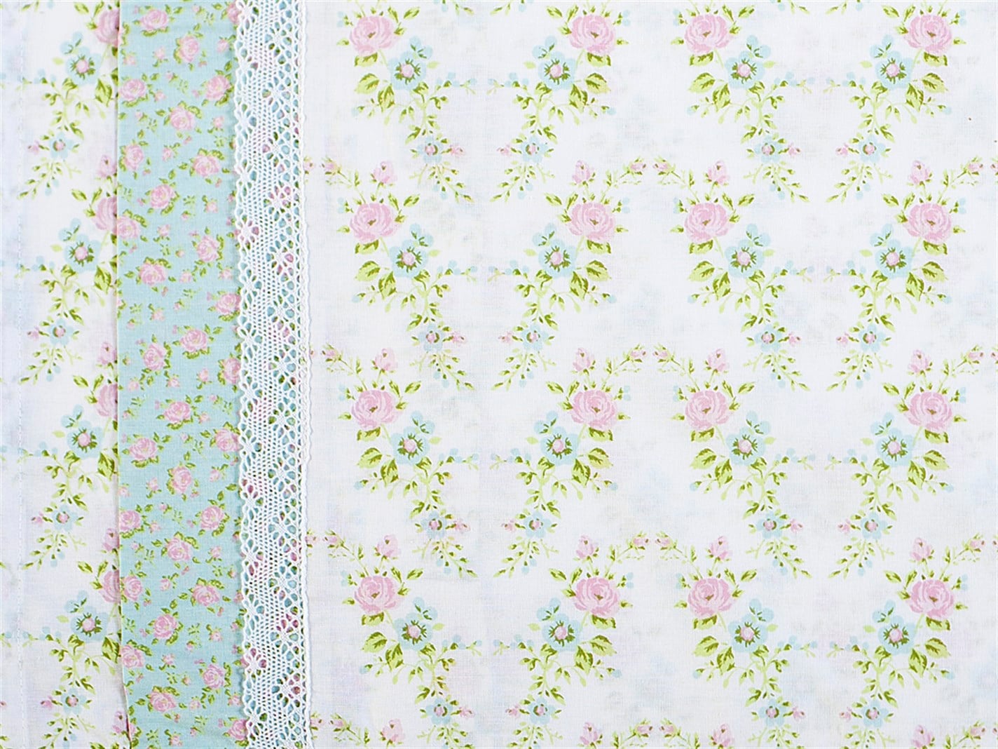 Roselle Bobbin Laced 2 set 50x70 cm Roz