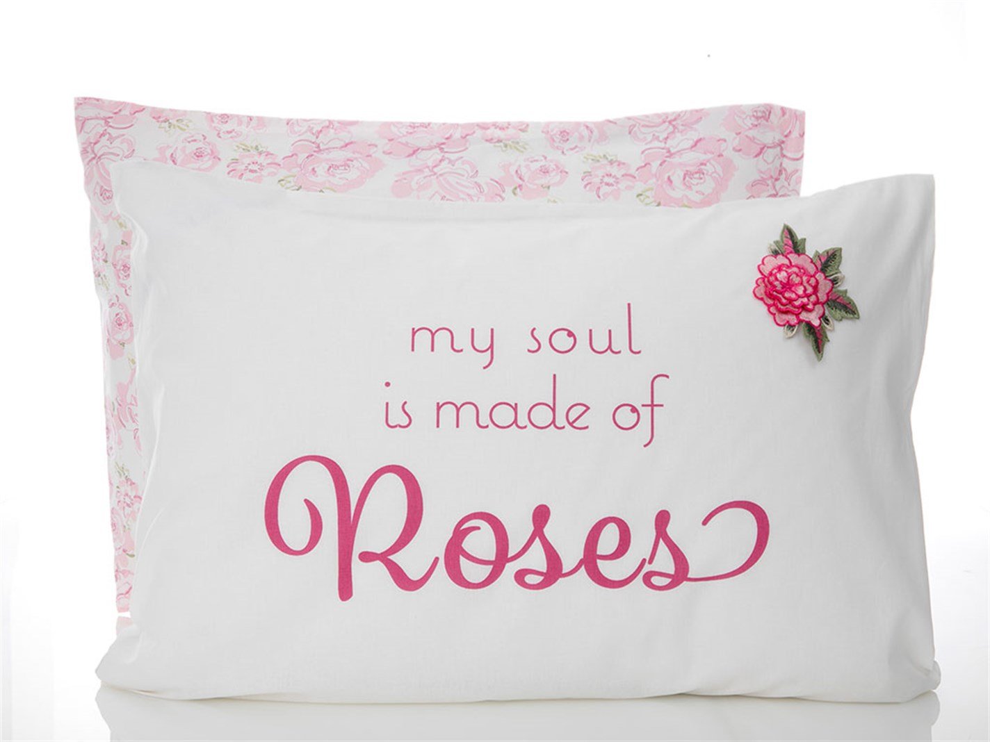 Rosey Rosses 57 Tel / 144 Numărul de fir 2 bucăți aplicare 50x70 cm Roz