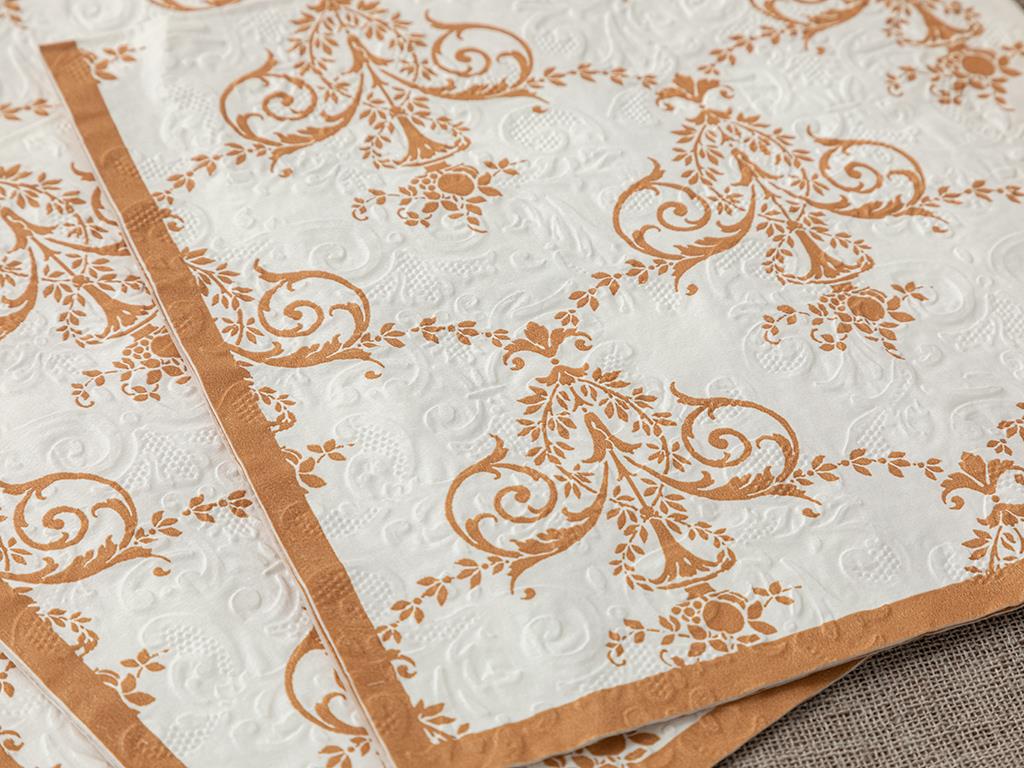 Royal Damask Paper 20 Set Tissue Napkin 33x33 cm Rose Gold