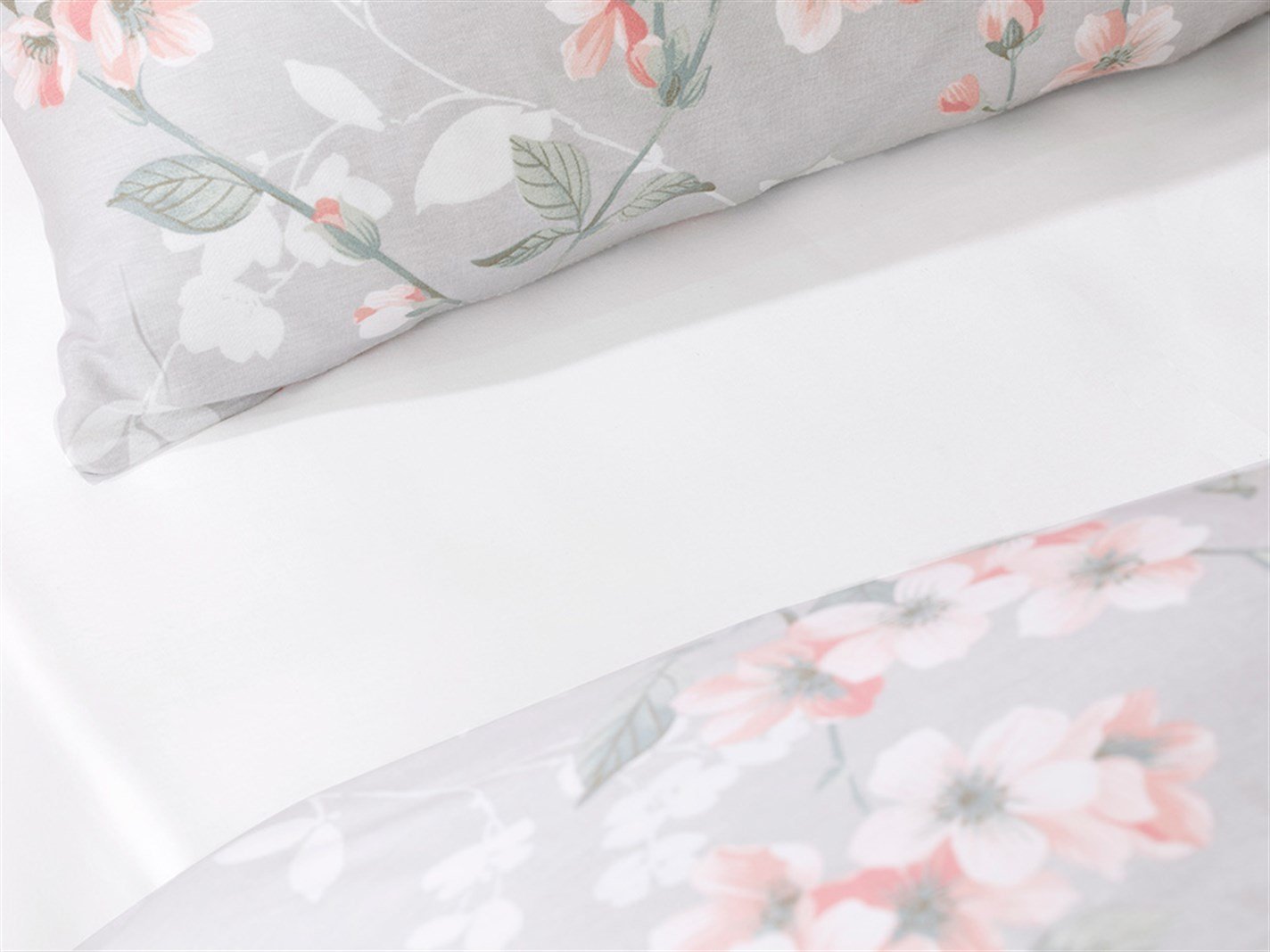 Sakura Zen 52 Tel / 132 Numărul de fir Persoană dublă 200x220 cm Сиво