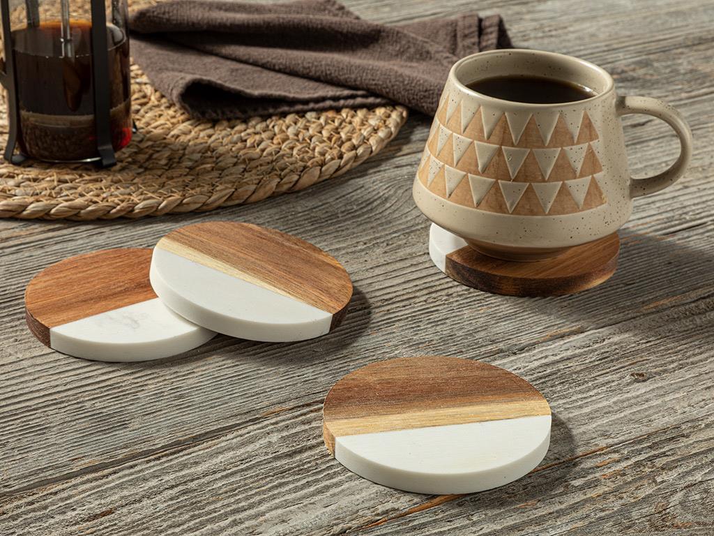 Sandra Acacia 4 Pcs Coaster 9,6 cm