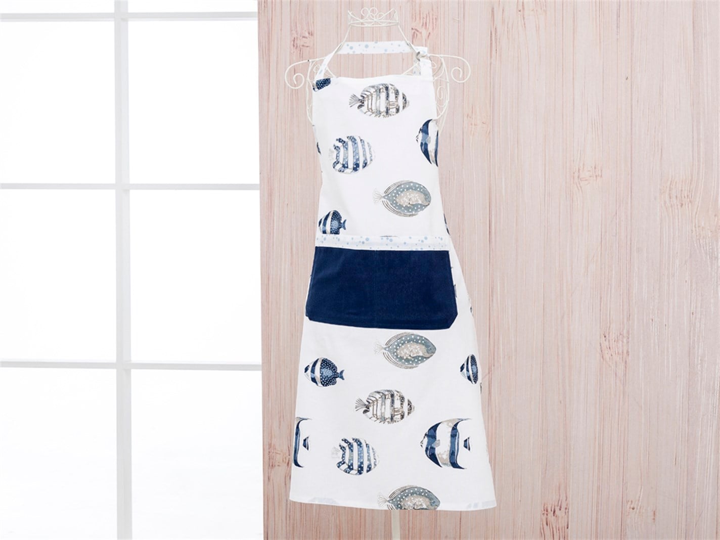 Sardina Tipărit  70x85 cm Alb-navyblue
