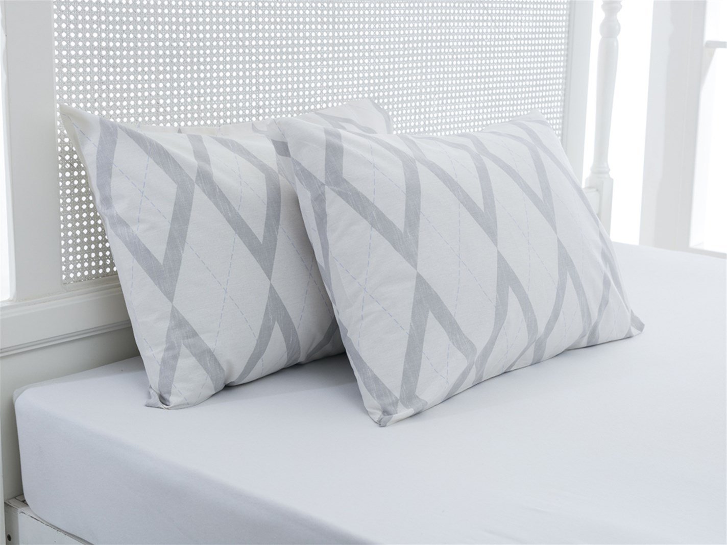 scandinav 57 Tel / 144 Numărul de fir 2 set 50x70 cm Albastru