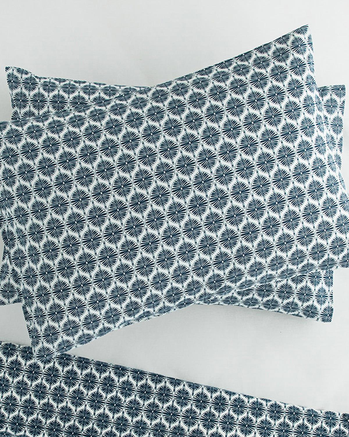 Mini Polycircles Easy Iron 2 Set Pillowcase 50x70 cm Dark Blue