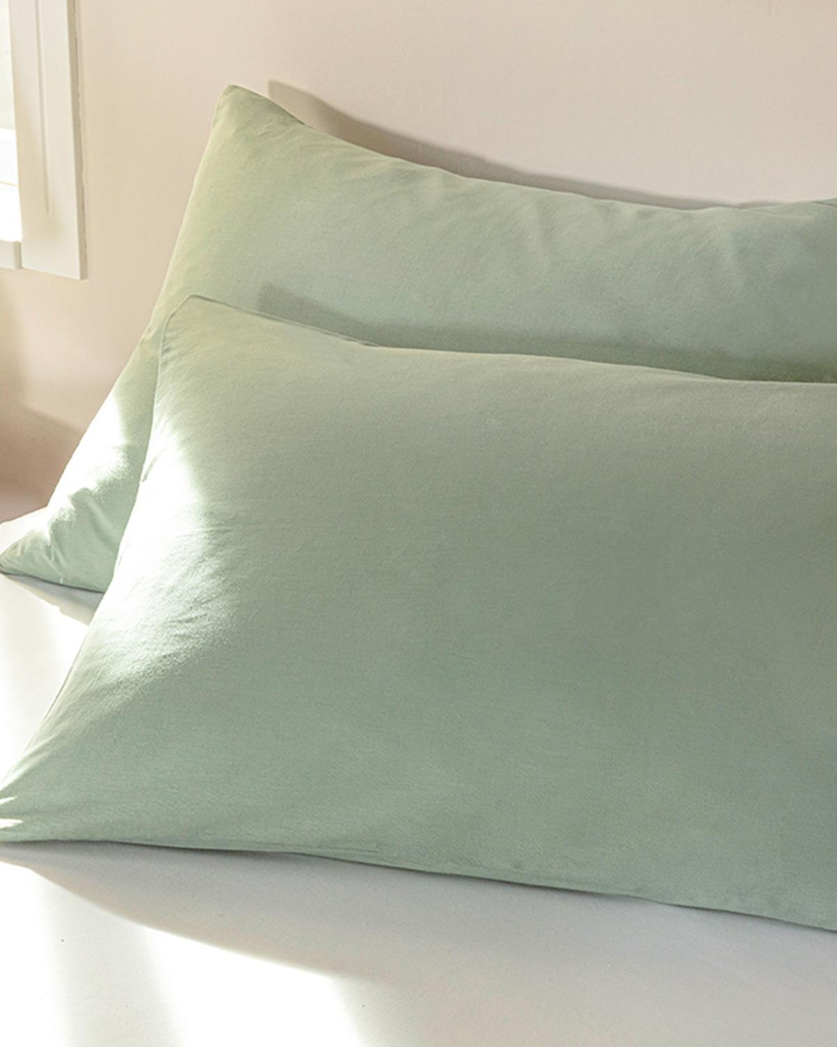 Plain Cottony 2 Set Pillowcase 50x70 cm Dark Green.