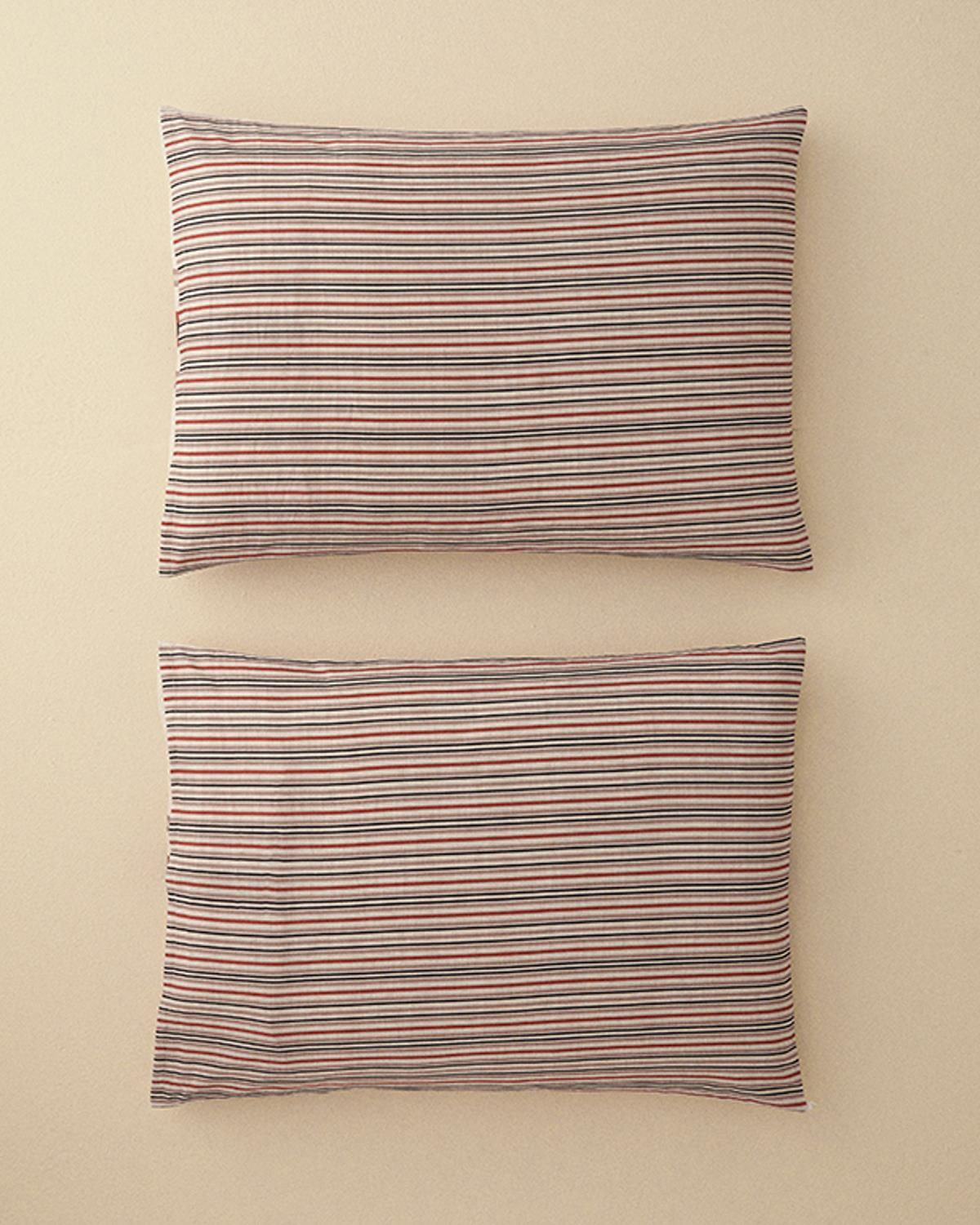 Set 2 fețe de pernă, Timeline, bumbac-viscoză, 50x70 cm, terracotta