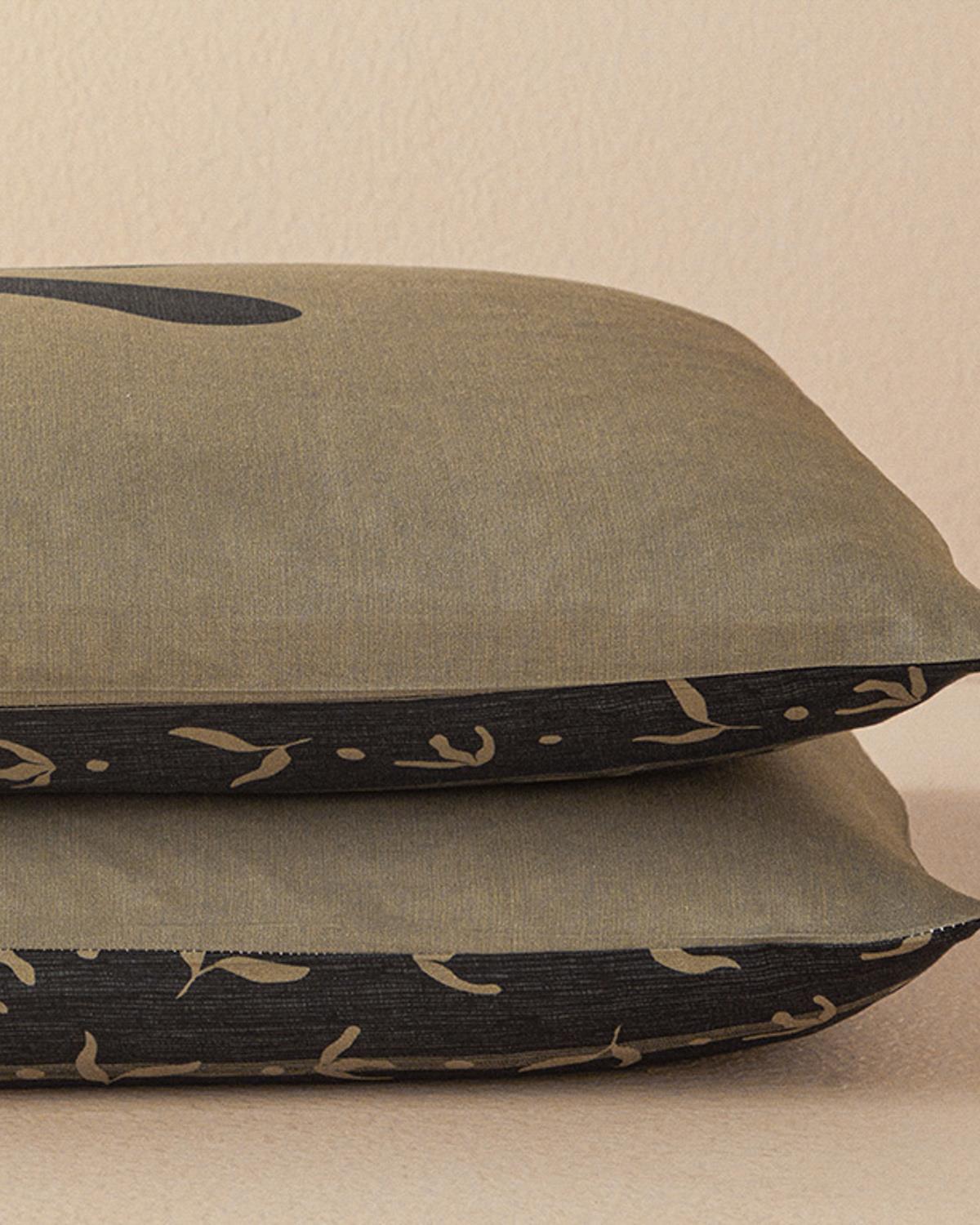 Set 2 fețe de pernă, Vinette, bumbac-viscoză, 50x70 cm, verde