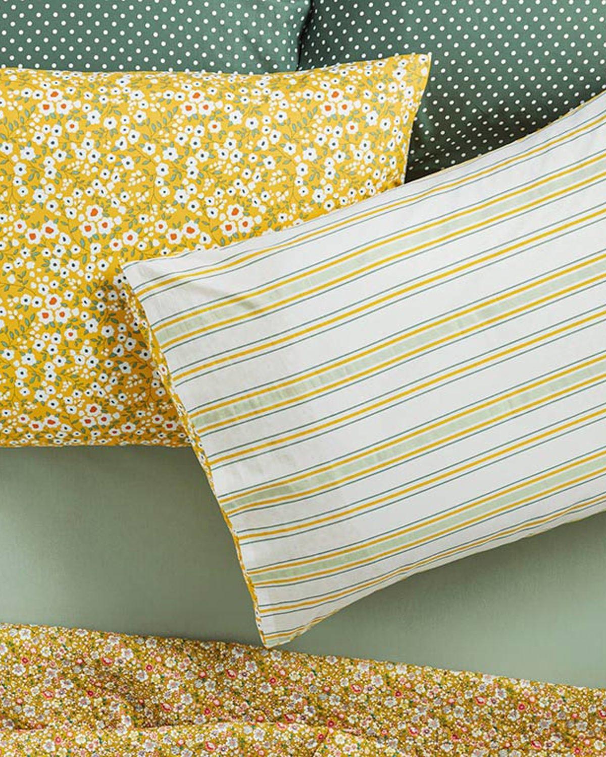 Set 2 fete de perna, Florescence, bumbac, 50x70 cm, galben