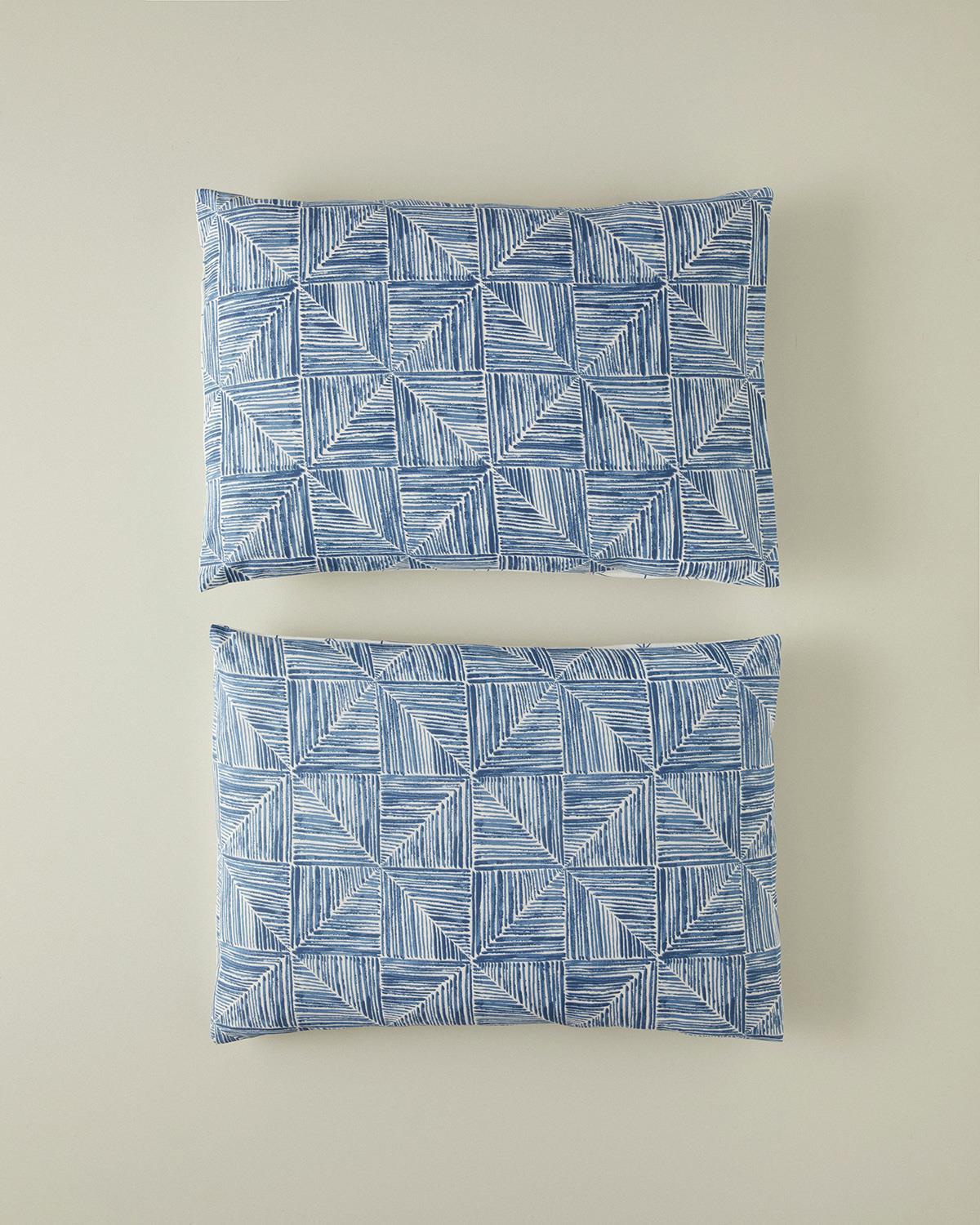 Set 2 fete de perna, Modern Diamond, bumbac-poliester, 50x70 cm, bleu