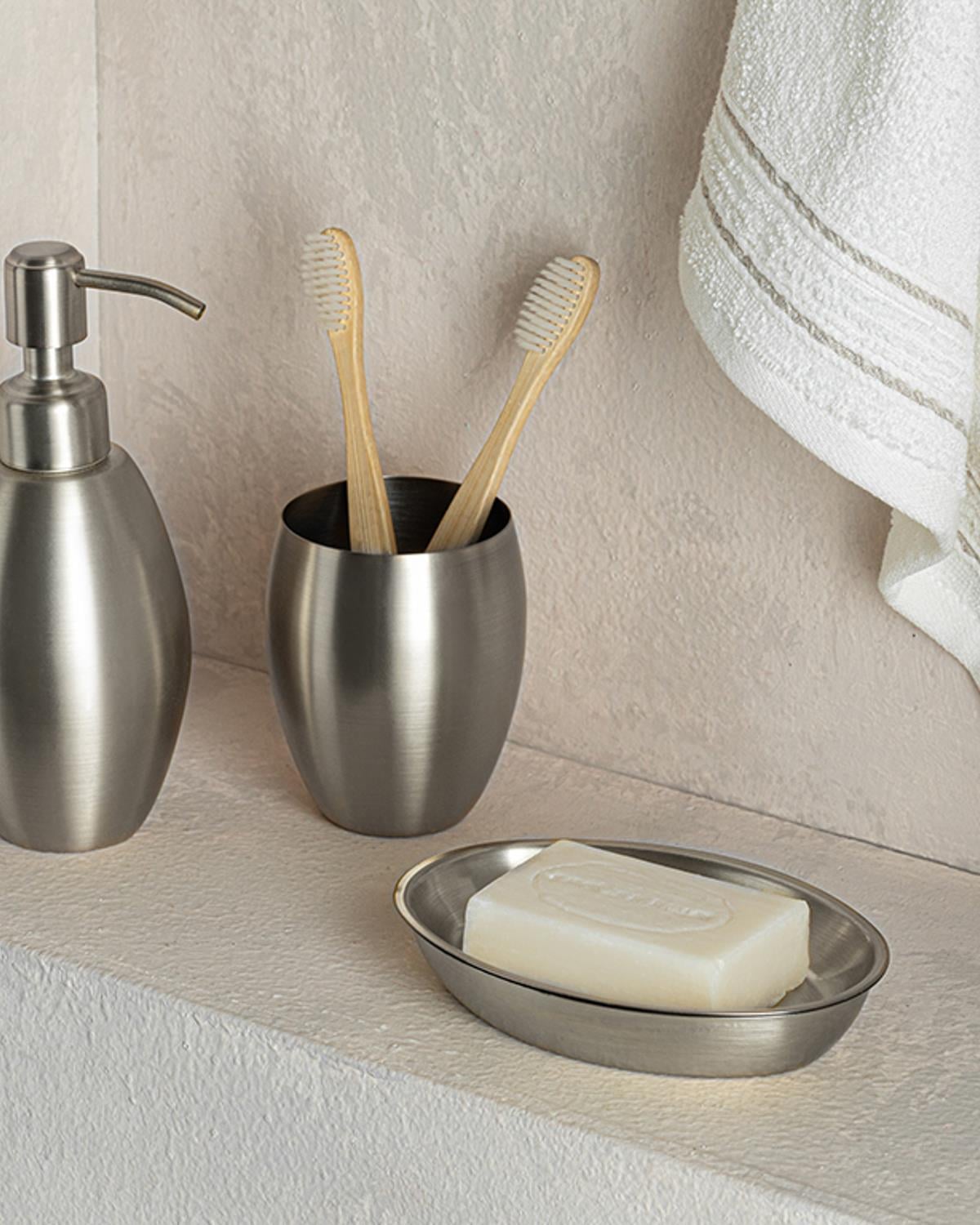 Mirrory Stainless Steel Bathroom Set Silver.