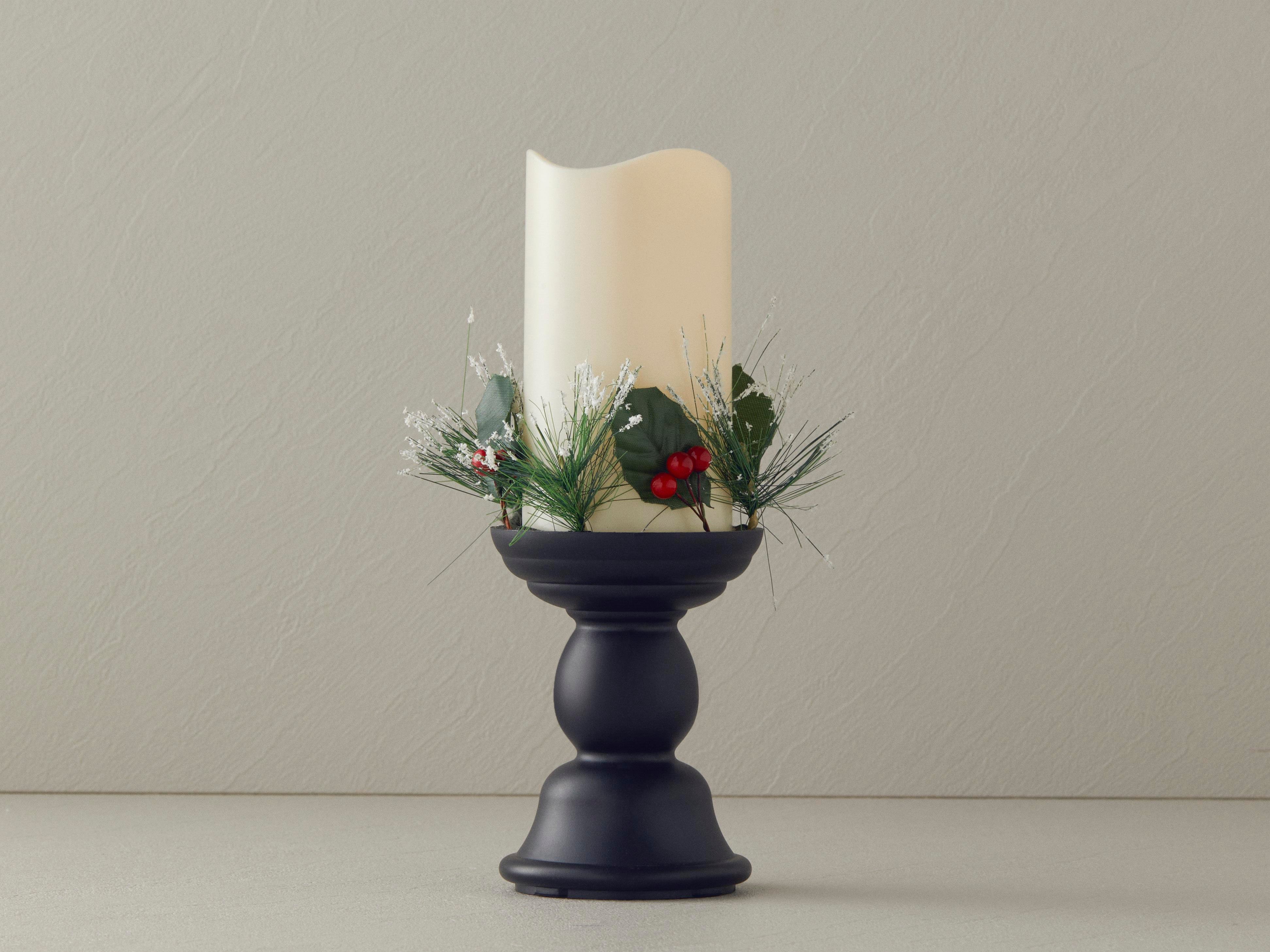 Candlestick With Led Decorative Lighting Black
