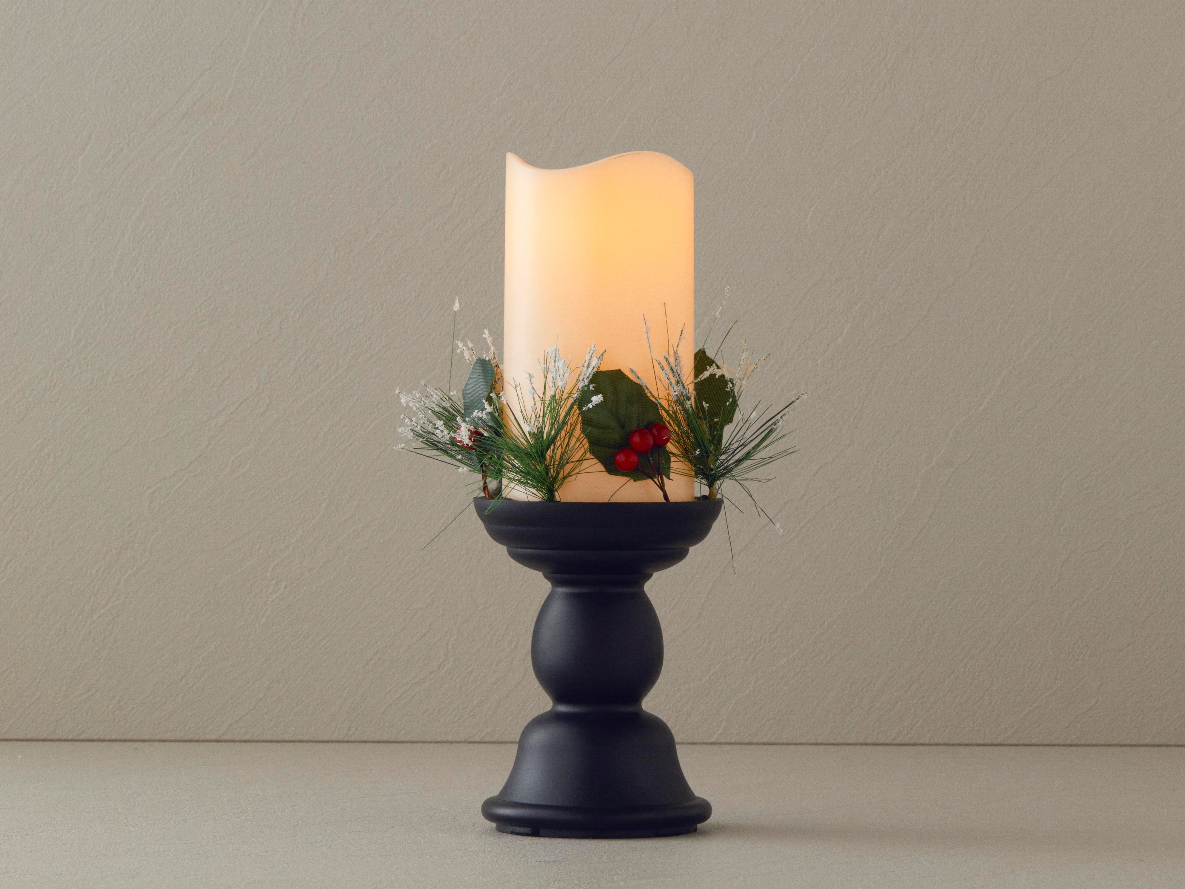 Candlestick With Led Decorative Lighting Black