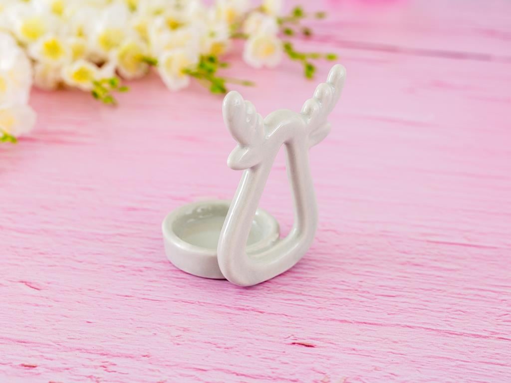 simbol  Stoneware  Cu căprioare SUPORT PENTRU LUMÂNA Gri Deschis
