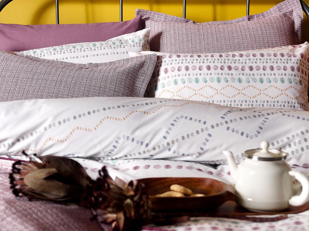 Simboluri etnice Bumbac King Size Set Lenjerie De Pat 240*220 Cm Roz