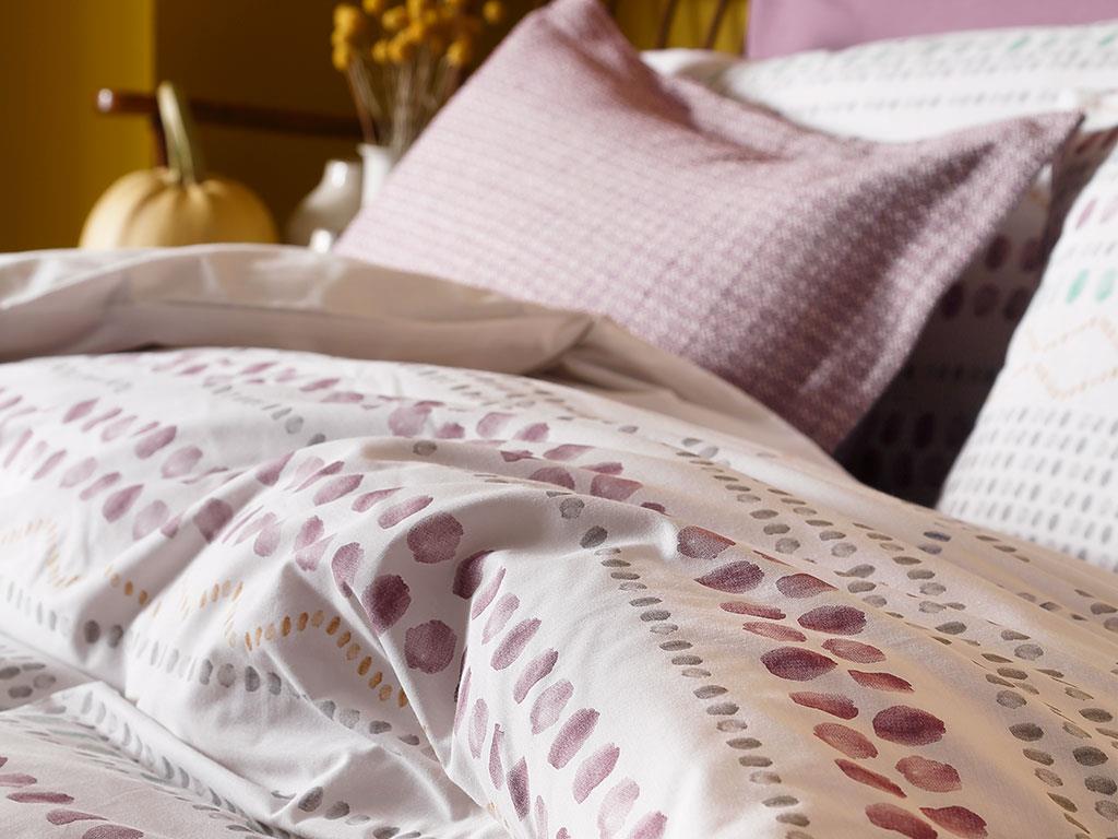 Simboluri etnice Bumbac King Size Set Lenjerie De Pat 240*220 Cm Roz