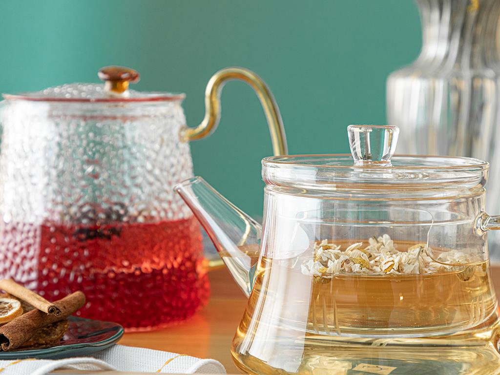 Simple Borosilicate Glass with Strainer Pot 500 ml Transparent
