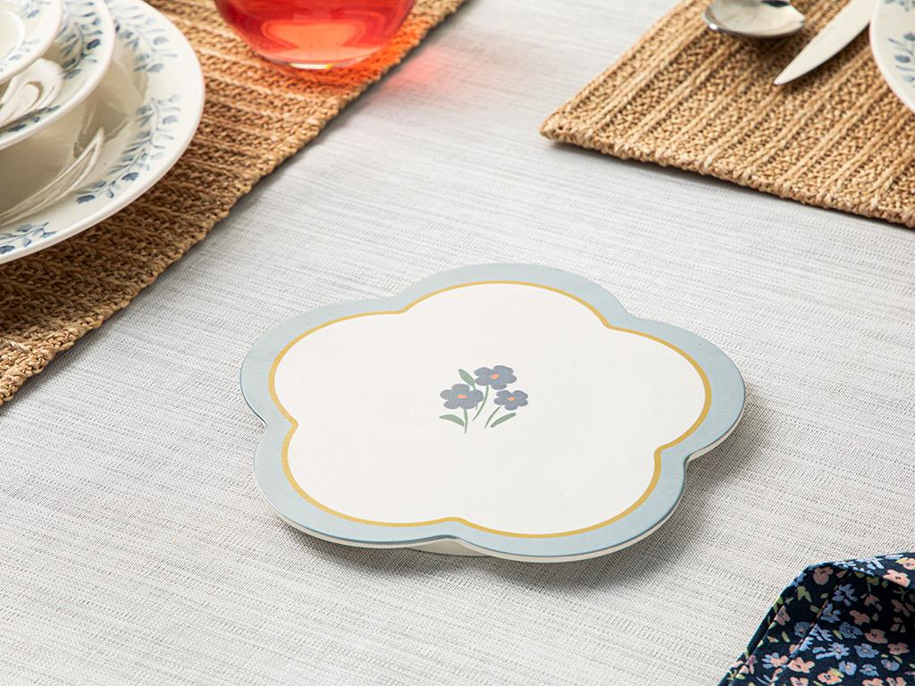 Soft Bouquet Melamine Hot Mat 17 cm Blue