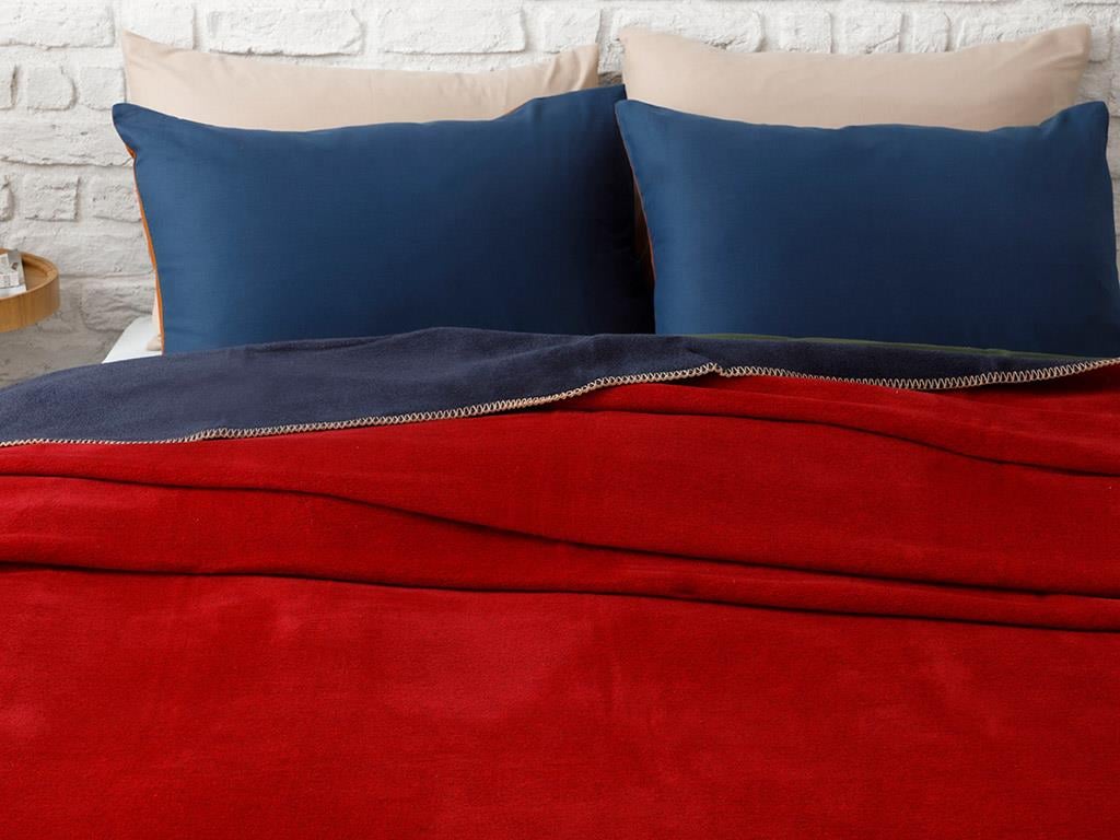 Softy  Drept Double Person  PĂTURĂ 200x220 cm Red-Navy Blue