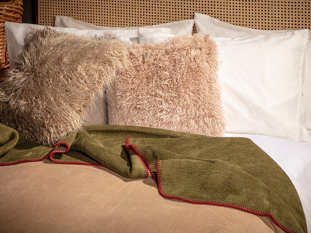 Softy  Drept Double Person  PĂTURĂ 200x220 cm Green-Beige