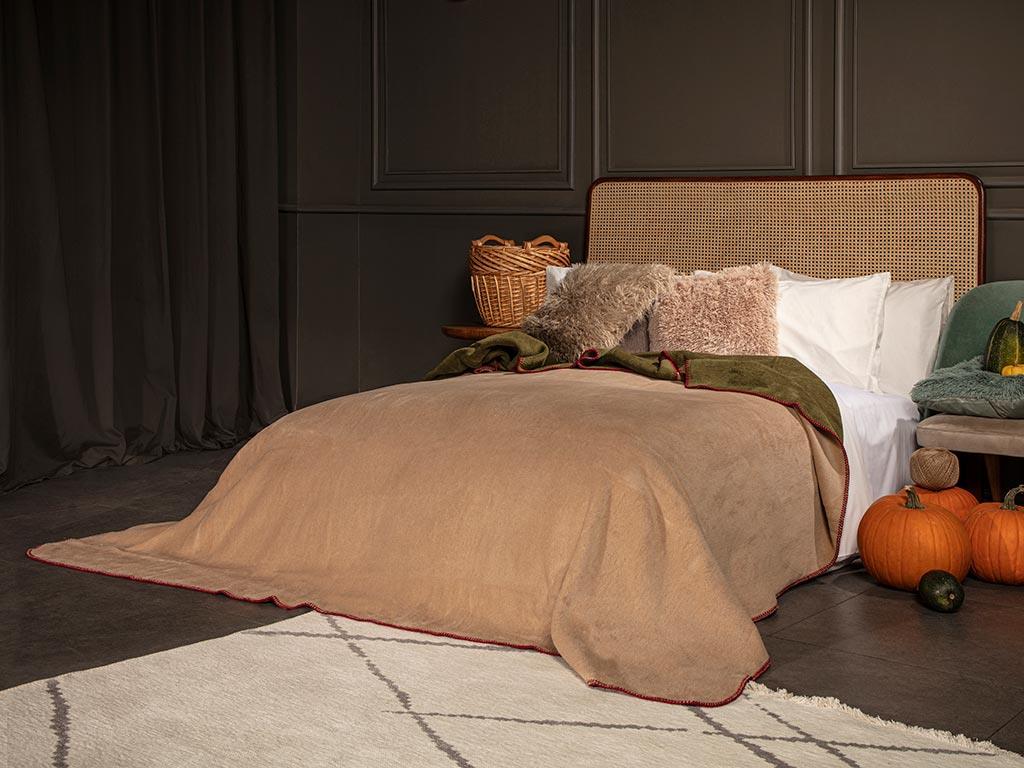 Softy  Drept For One Person  PĂTURĂ 150x200 cm Green-Beige
