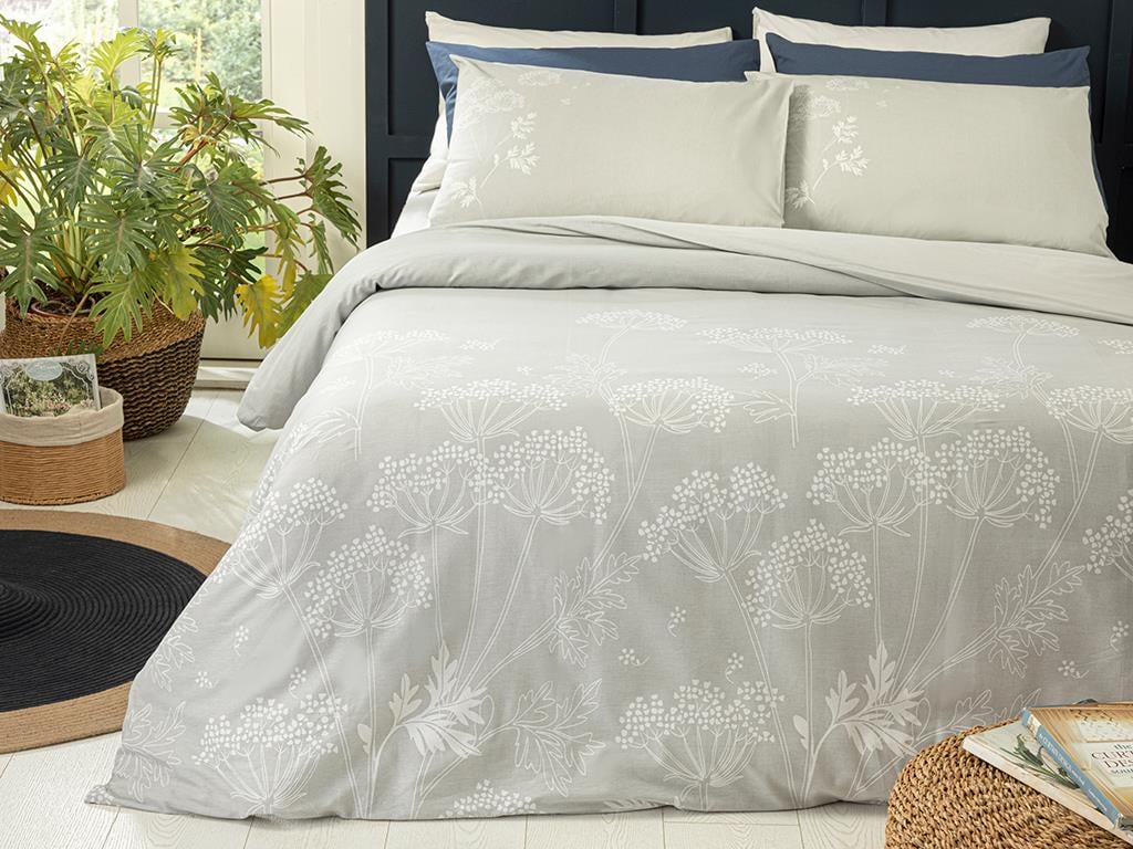 Spring Bloom Bumbac Single Set Lenjerie De Pat 160*220 Cm Gri