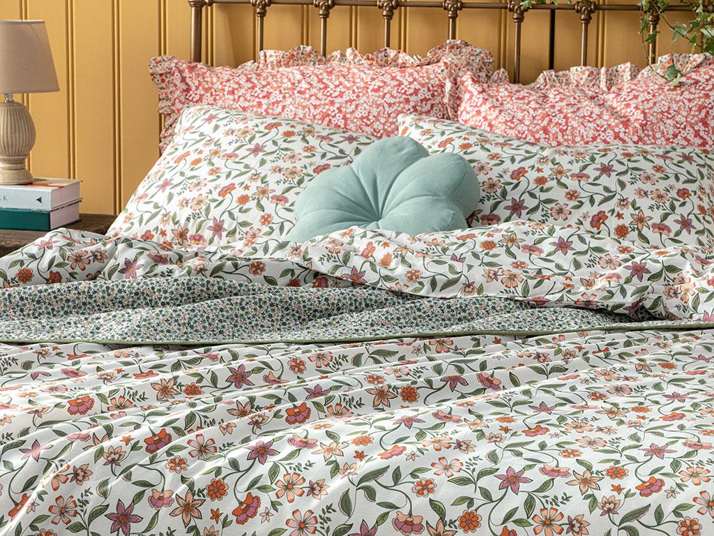 Spring Blossom Bumbac Persoană Dublă Set Lenjerıe De Pat 200*220 Cm Roz Deschis