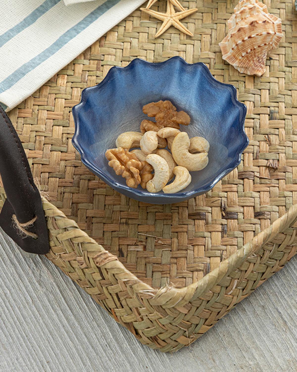 Star Glass Appetizers 10 cm Blue-White