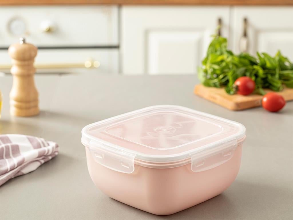 Stella Plastic Pătrat Cutie De Depozitare 2400 ml Roz