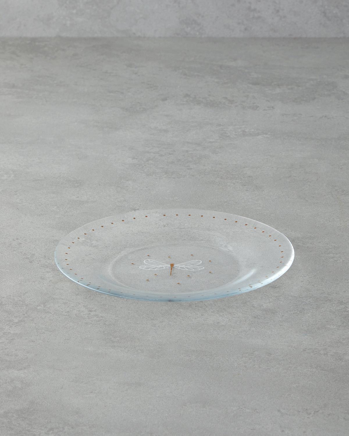 Sticlă Farfurie De Tort 19 cm Gold