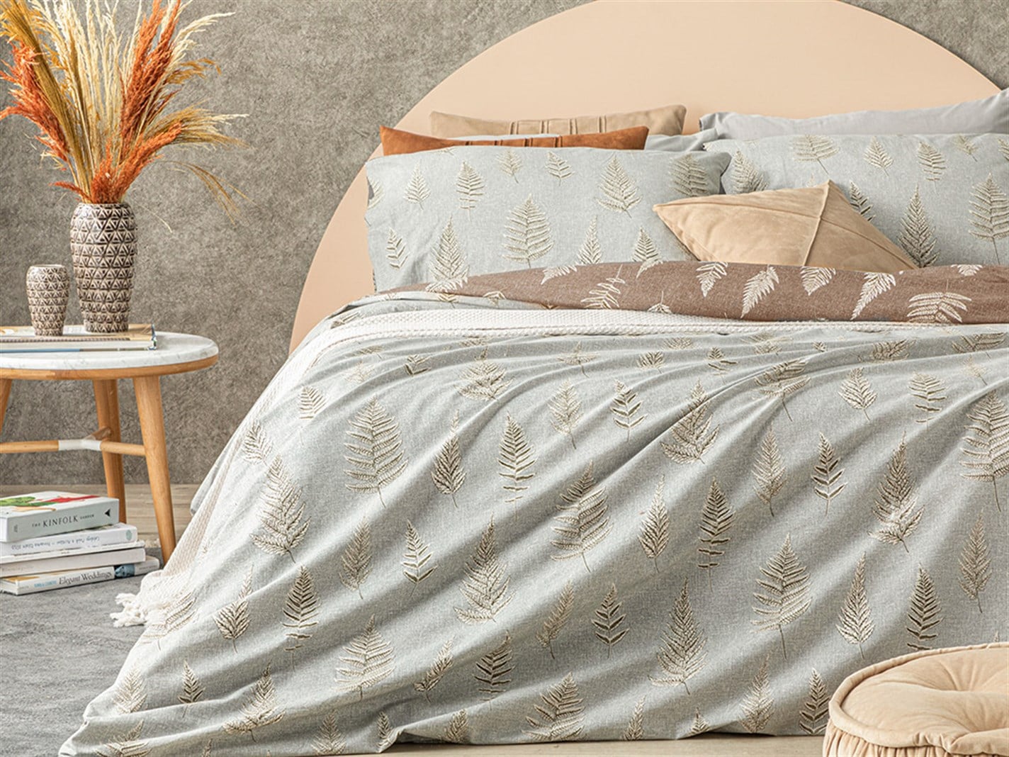 Stony Fern 57 Tel / 144 Numărul de fir Meniu mare 240x220 cm Brown
