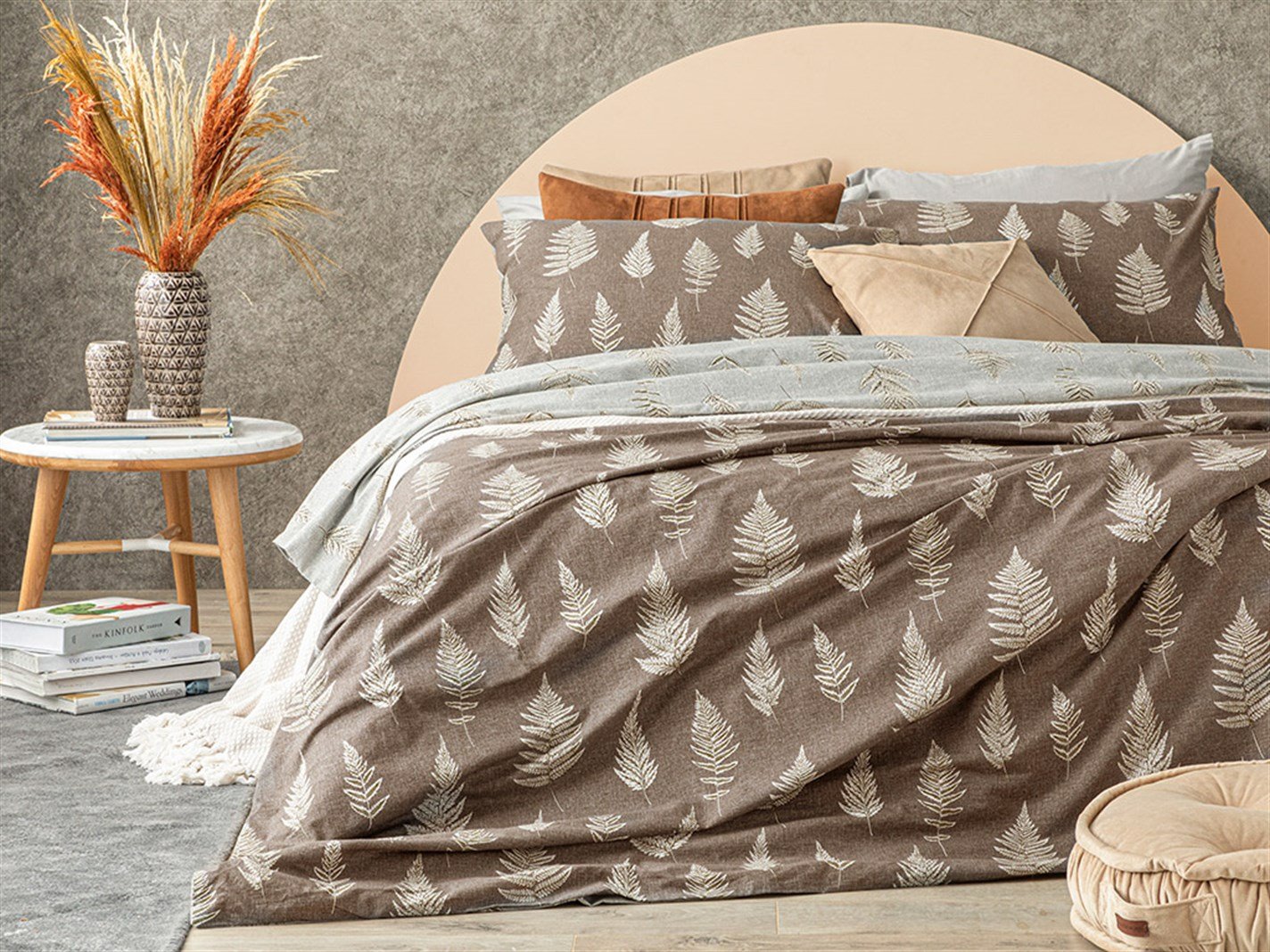 Stony Fern 57 Tel / 144 Numărul de fir Meniu mare 240x220 cm Brown