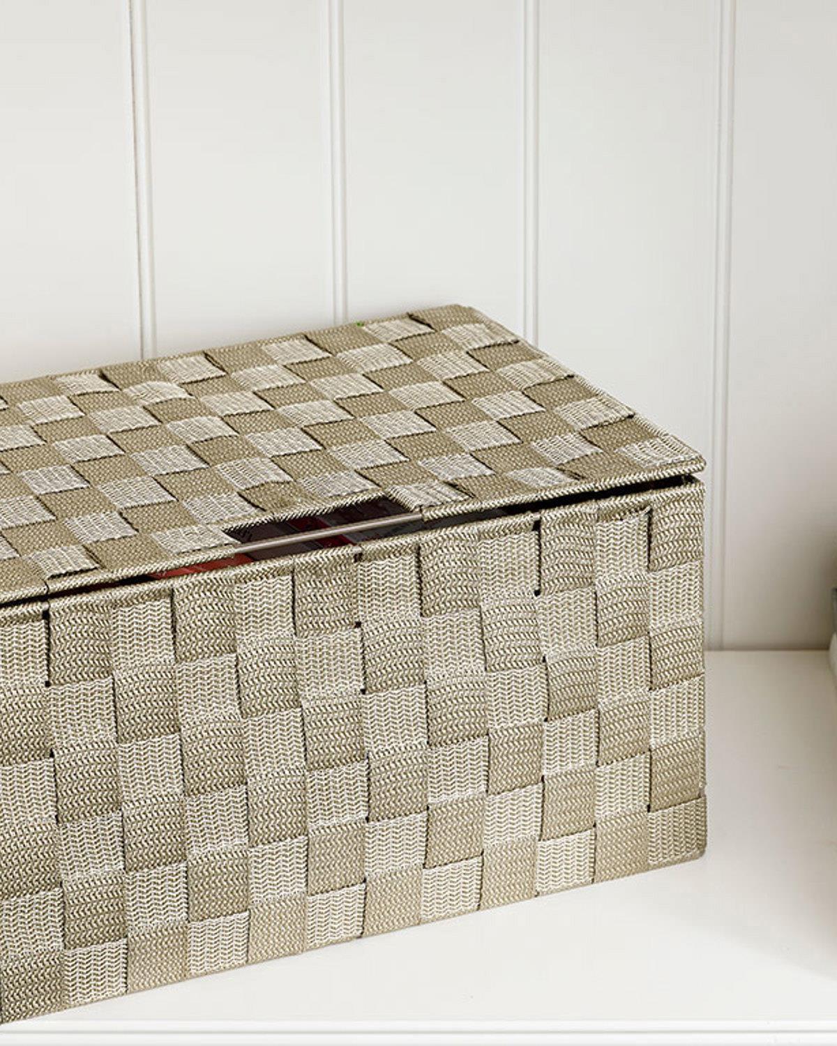 strălucire Polipropilenă Cutie De Depozitare 34 x 22 x 17,5 cm Bej Închis