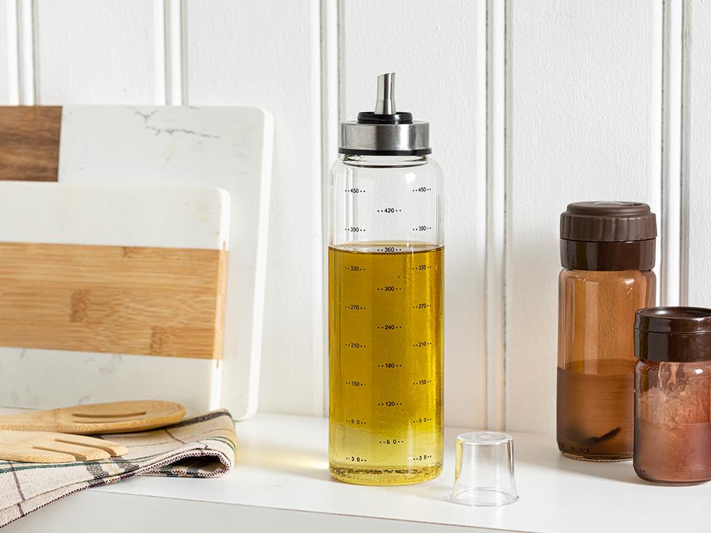 Oyster Glass Storing Oil Cup 500 ml Transparent