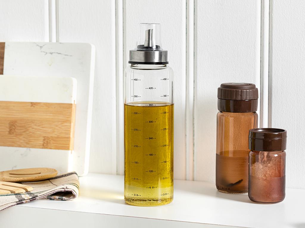 Oyster Glass Storing Oil Cup 500 ml Transparent