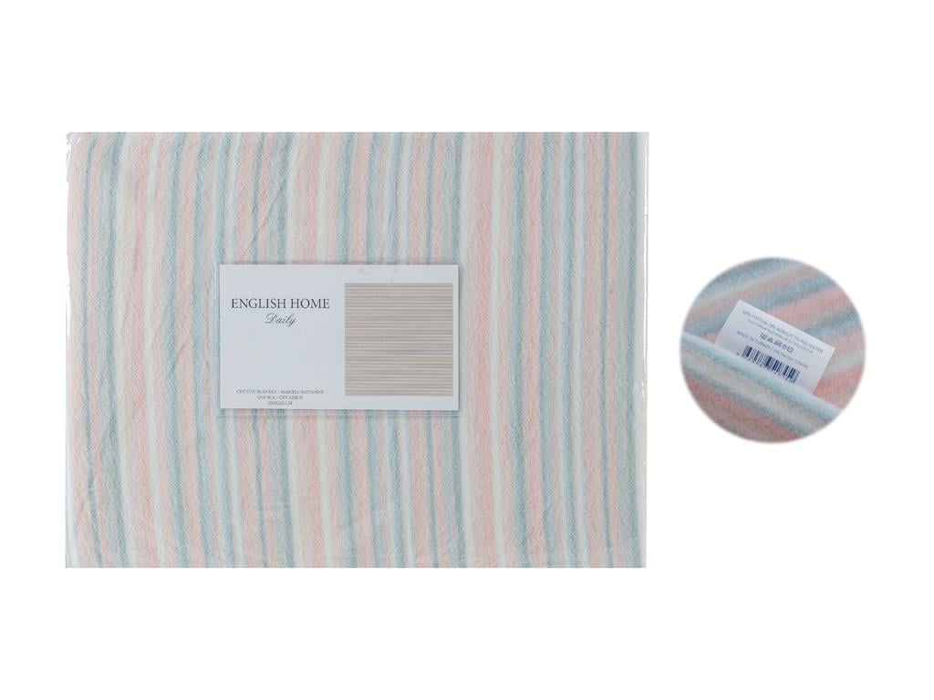 Stripy Cottony Double Person  PĂTURĂ 200x220 cm Pink