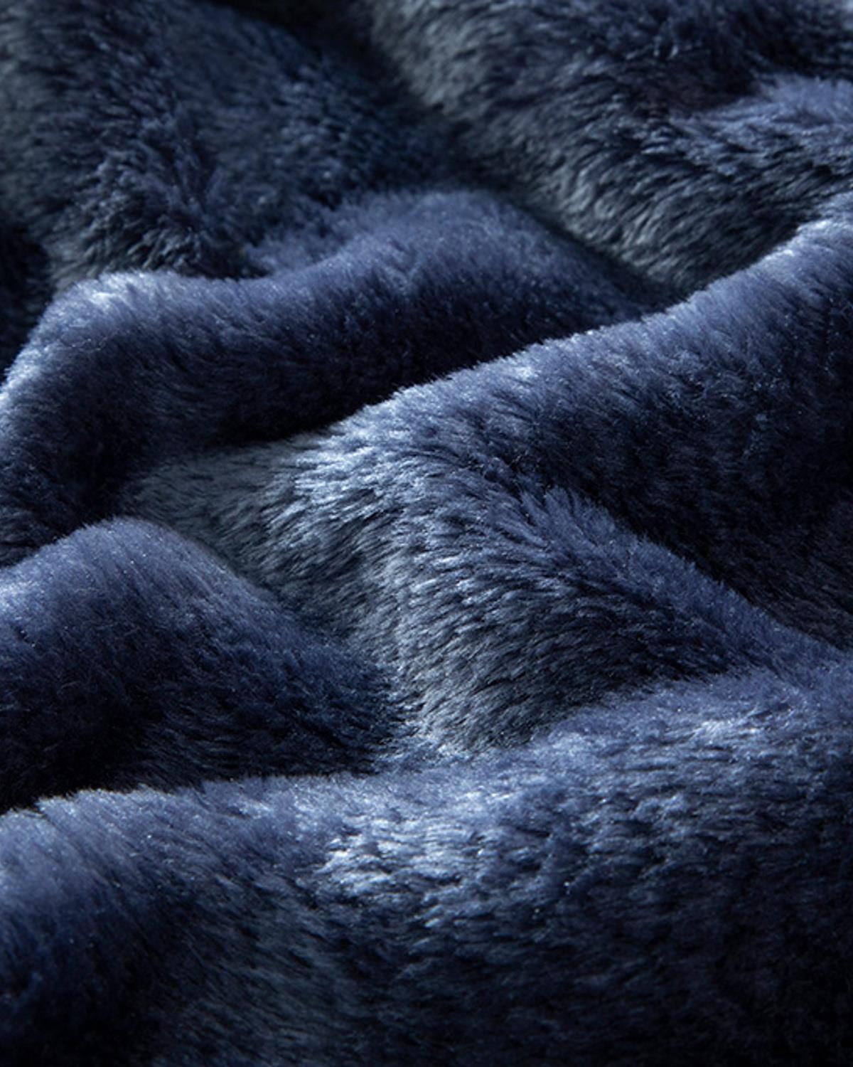 Super Soft Dublu Pătură 200*220 Cm albastru inchis