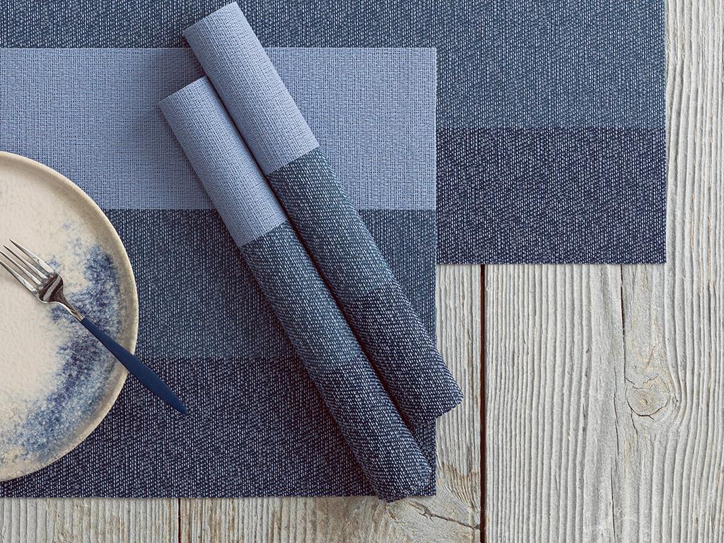 PVC 4 Set Place Mat 30x45 cm Blue
